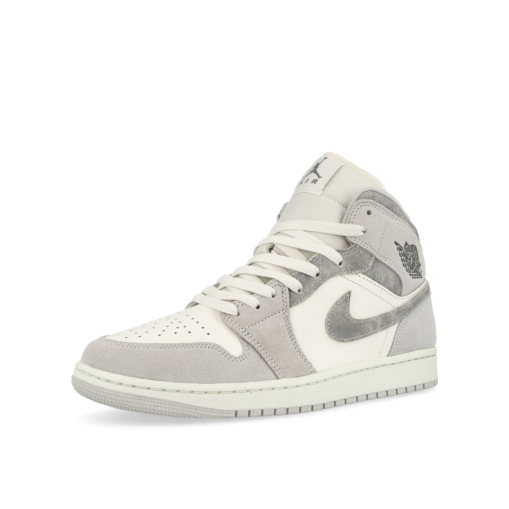 Jordan Air Jordan 1 Mid SE Neutral Grey / Smoke Grey - Sail Mid Top Sneakers  Close Up | Overkill