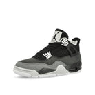 Jordan Air Jordan 4 Retro Black / White - Anthracite- Black High Top Sneakers  Close Up | Overkill