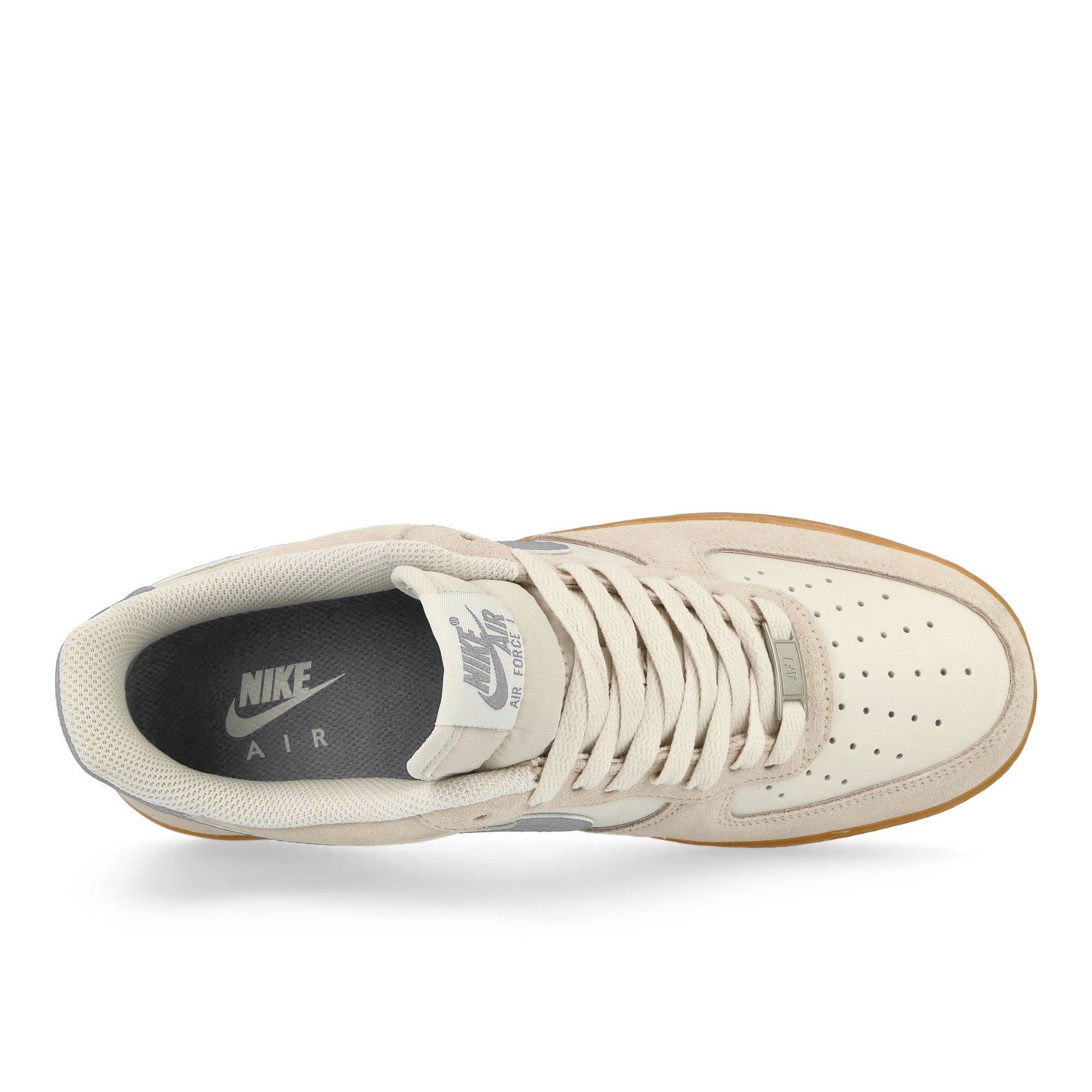 Nike Air Force 1 '07 LV8 Phantom / Light Smoke Grey - Gum Yellow Low Top Sneakers  Detailfoto | Overkill
