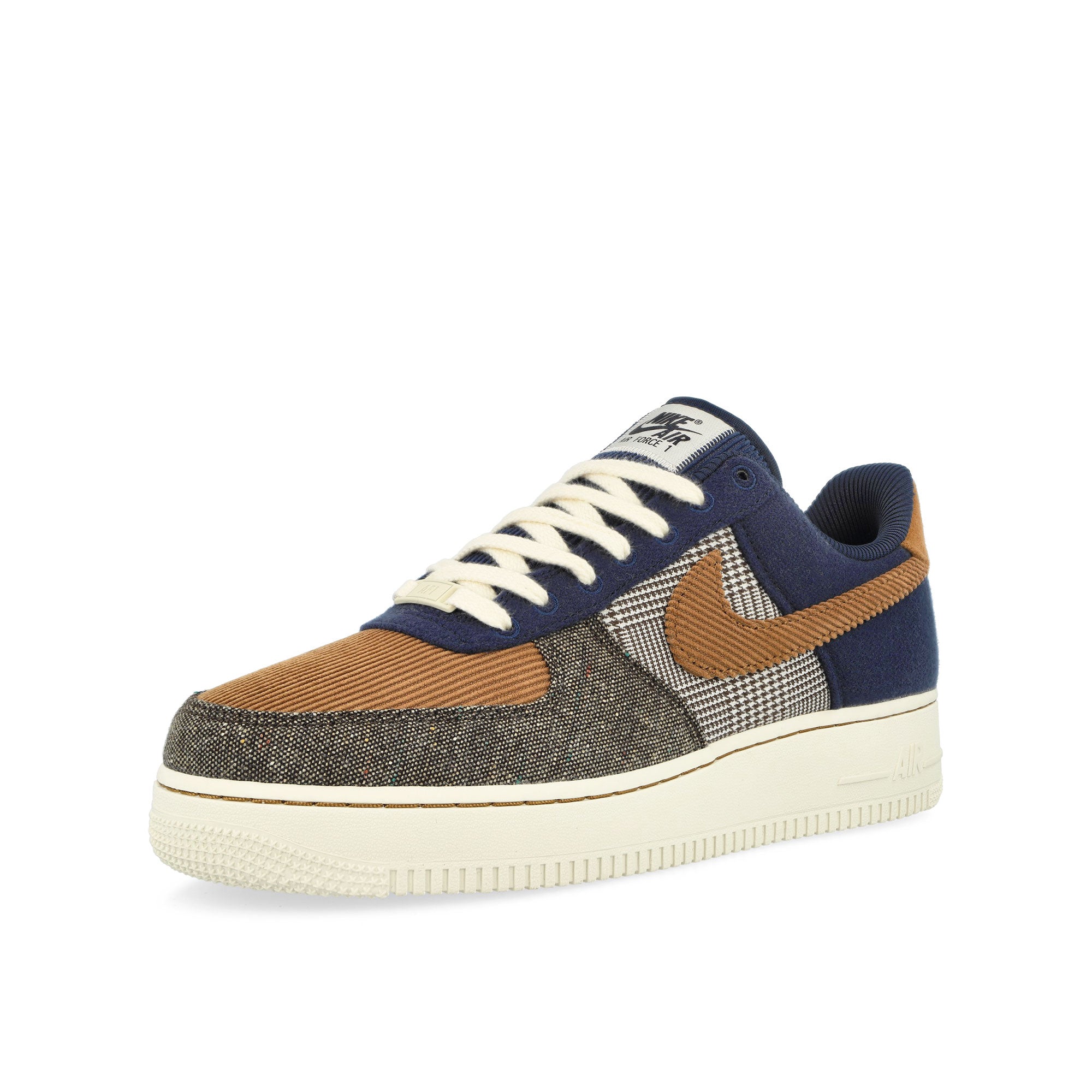 Nike Air Force 1 '07 Premium Midnight Navy / Ale Brown - Pale Ivory Low Top Sneakers  Close Up | Overkill