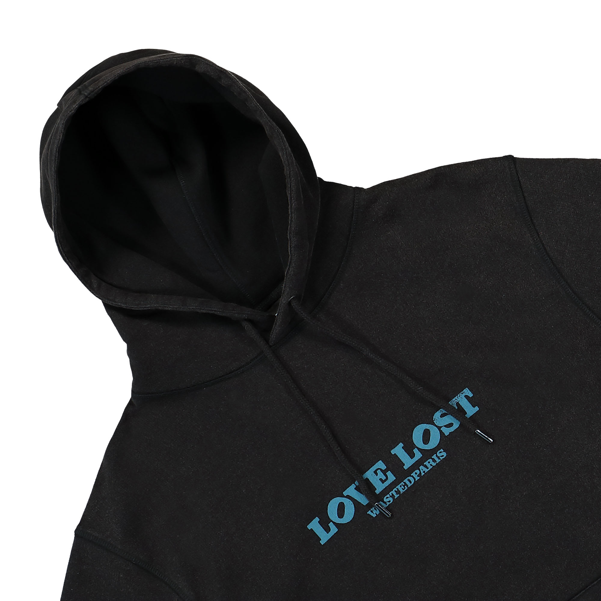 Wasted Paris Love Lost Hoodie Faded Black Hoodies Material | Overkill