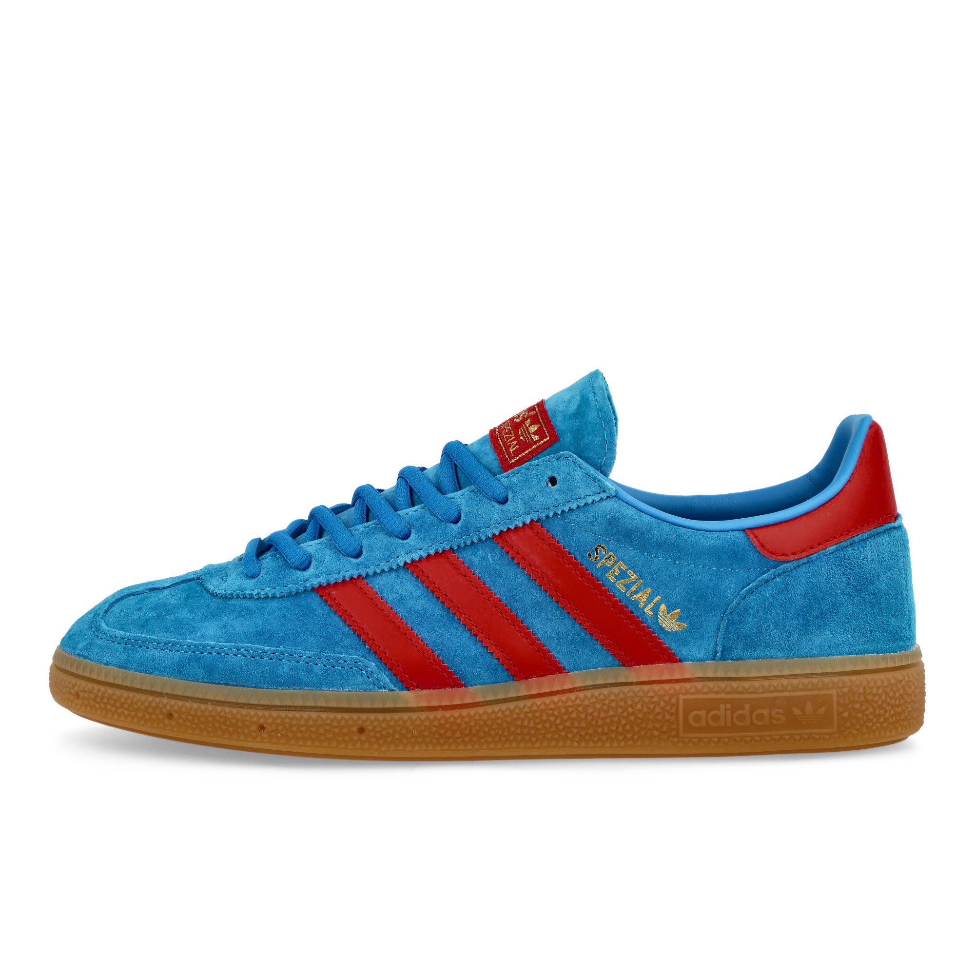 adidas Handball Spezial Bright Blue / Vivid Red / Gold Metallic Low Top Sneakers FX5675 | Overkill
