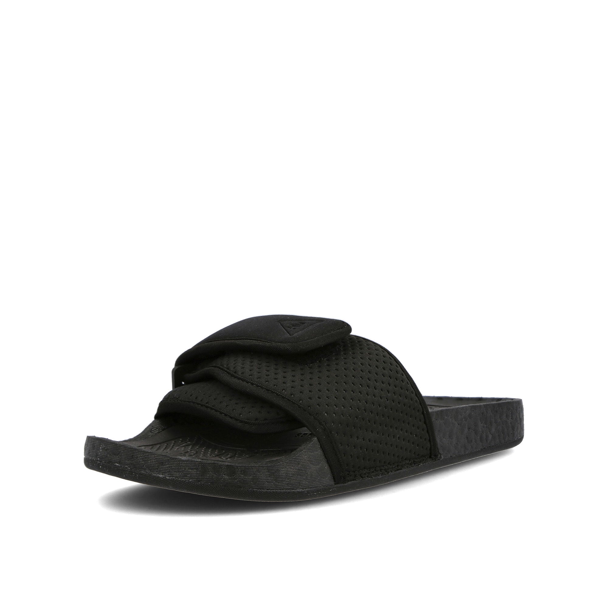 adidas Pharrell Williams x adidas Boost Slide Core Black-Core Black-Core Black Slides, Sandals & Slippers  Close Up | Overkill