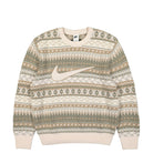 Nike Life Fair Isle Swoosh Sweater Light Orewood Brown / Sail / Khaki Sweatshirts FZ0125 105 | Overkill