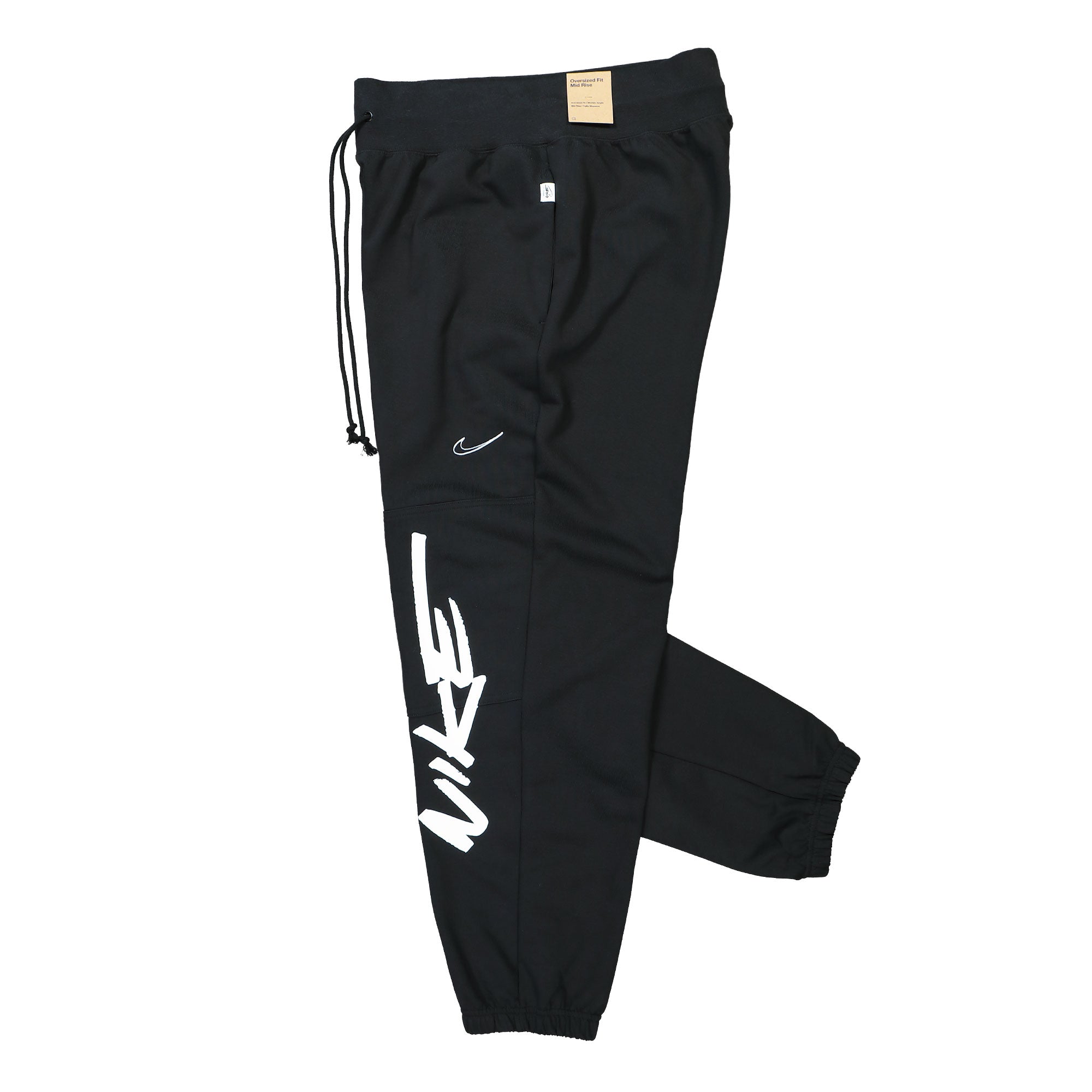 Nike W Breaking Mid-Rise Oversized French Terry Pants Black Sweat & Track Pants Close-up | Overkill