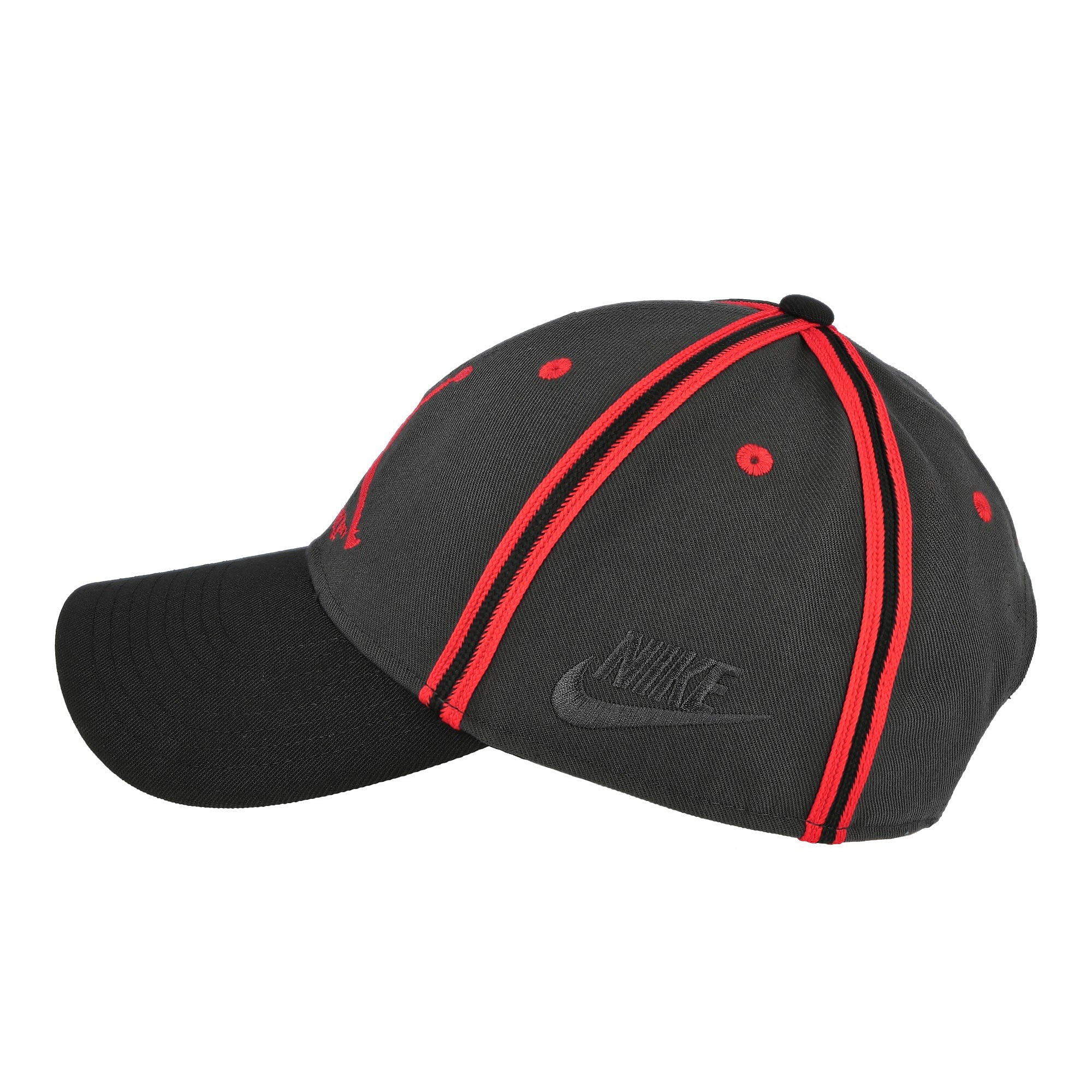 Jordan Club Cap Dark Smoke Grey / University Red Caps  Material | Overkill