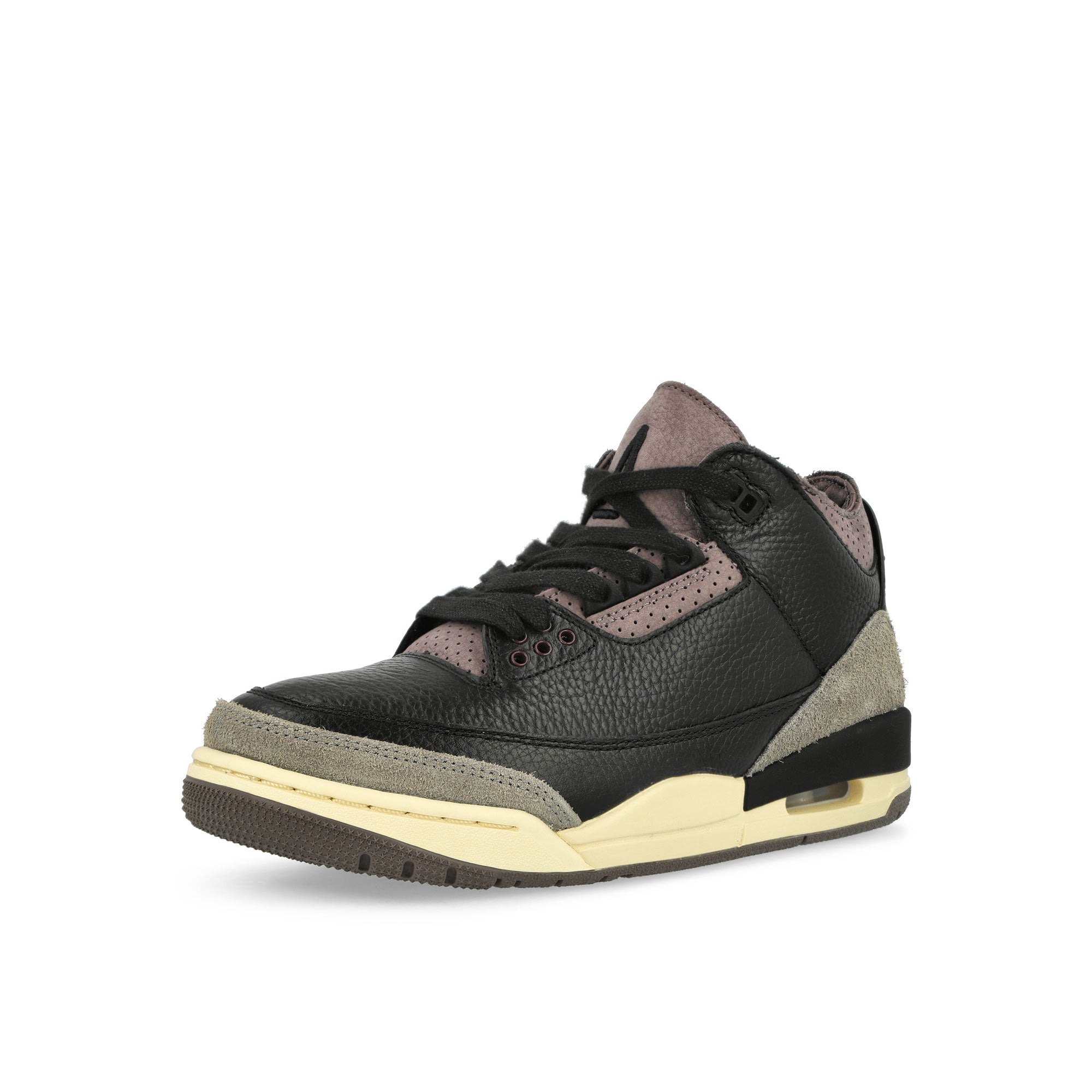 Jordan Air Jordan 3 Retro Black / Black - Flat Pewter - Violet Ore High Top Sneakers  Close Up | Overkill