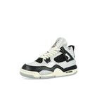 Jordan Air Jordan 4 Retro GS Pure Platinum / Metallic Gold - Black - Sail High Top Sneakers  Close Up | Overkill