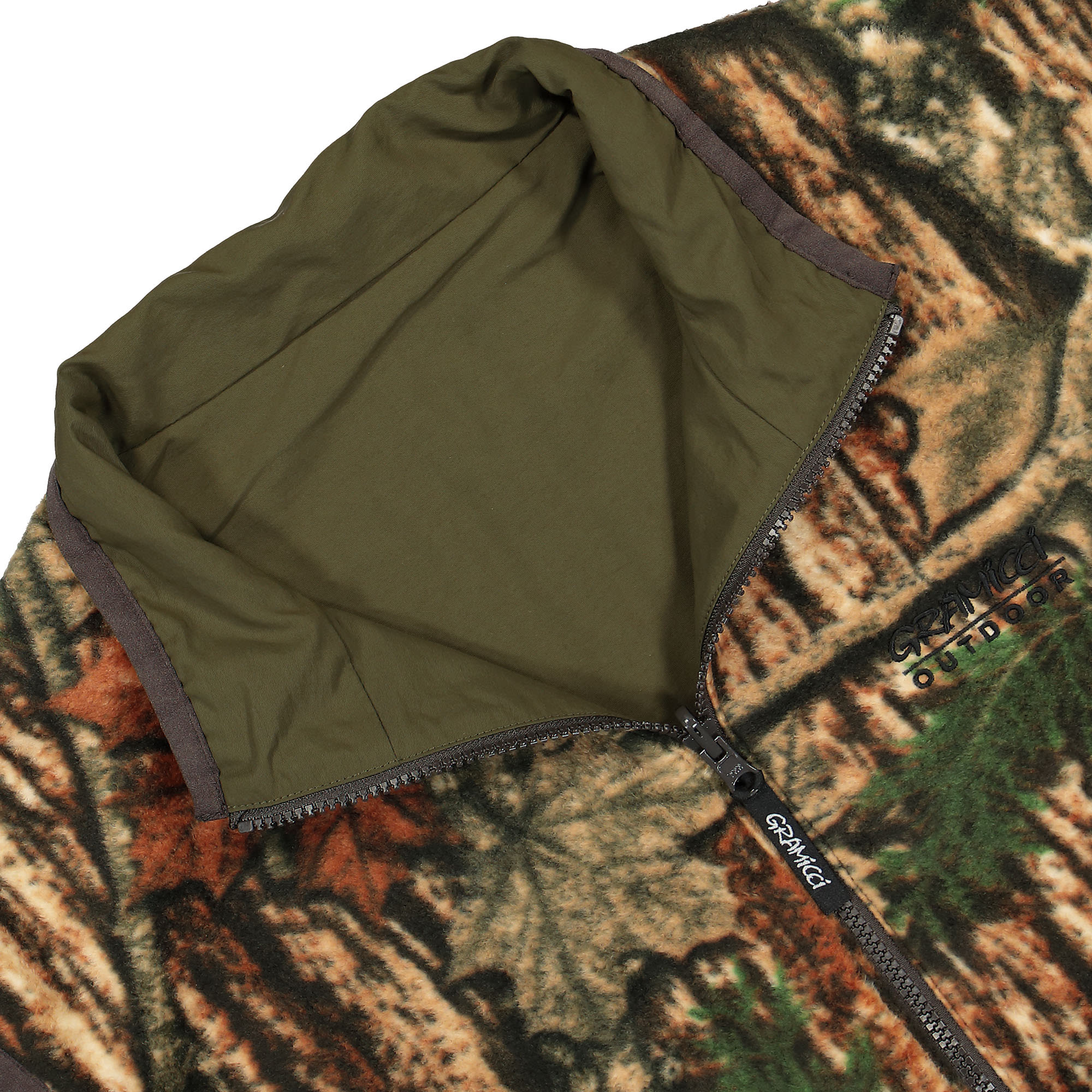 Gramicci Reversible Fleece Vest Leaf Camo Vests Detail view 1 | Overkill