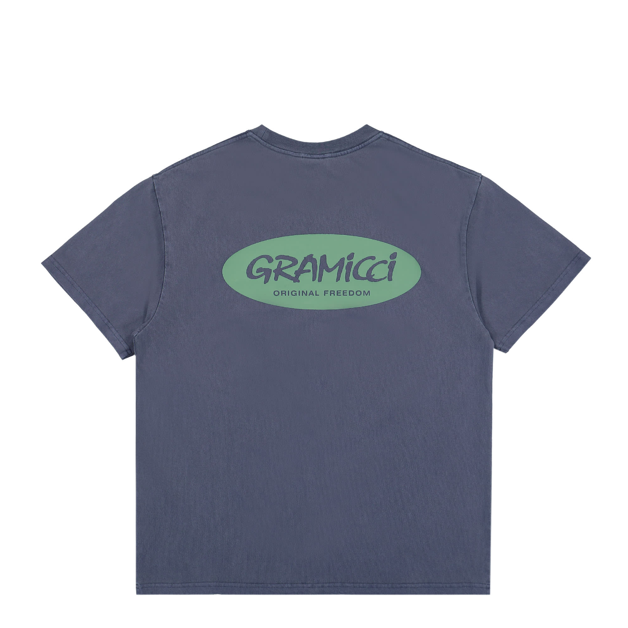 Gramicci Original Freedom Oval Tee Navy Pigment T-Shirts Close-up | Overkill