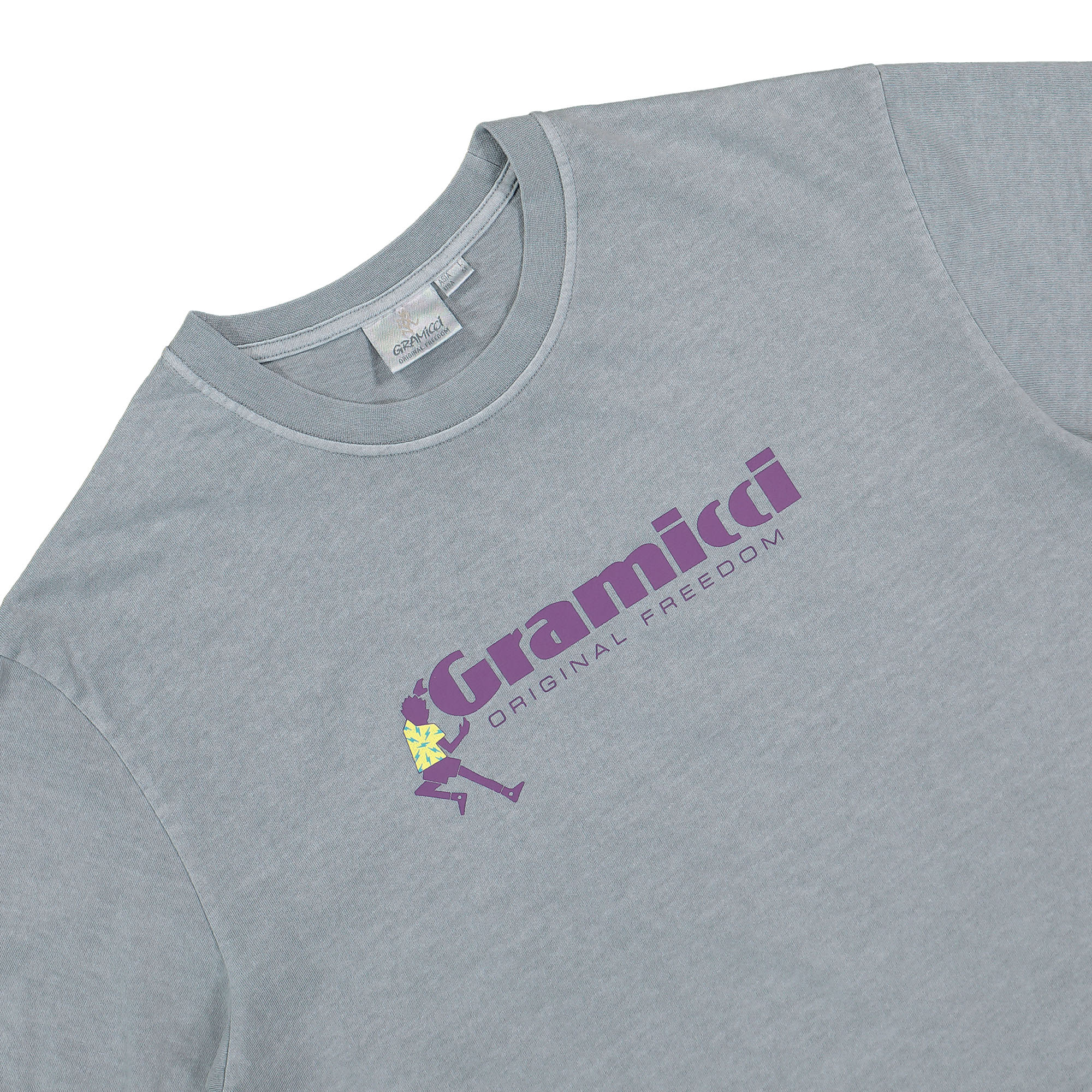 Gramicci Dancing Man Tee Smoky Slate Pigment T-Shirts Close-up | Overkill