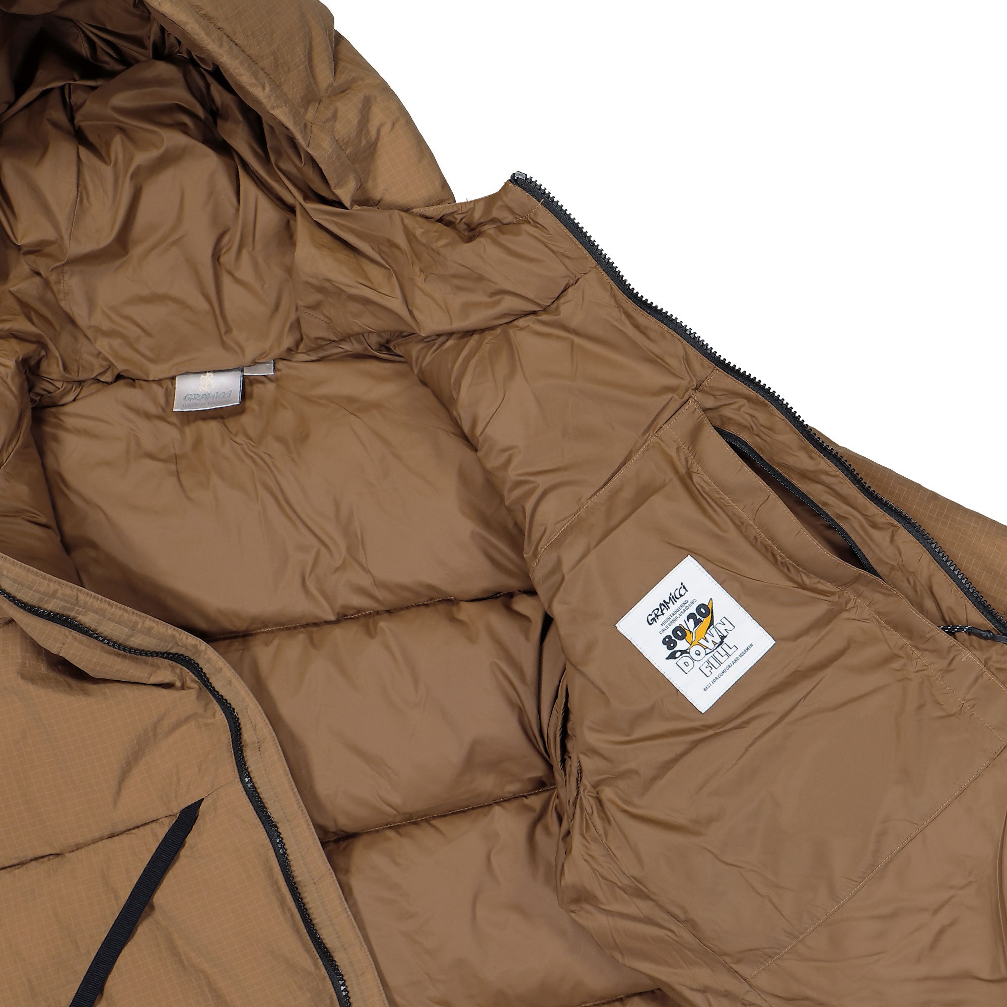 Gramicci Down Puffer Hooded Jacket G5FU-J017-Brown | OVERKILL