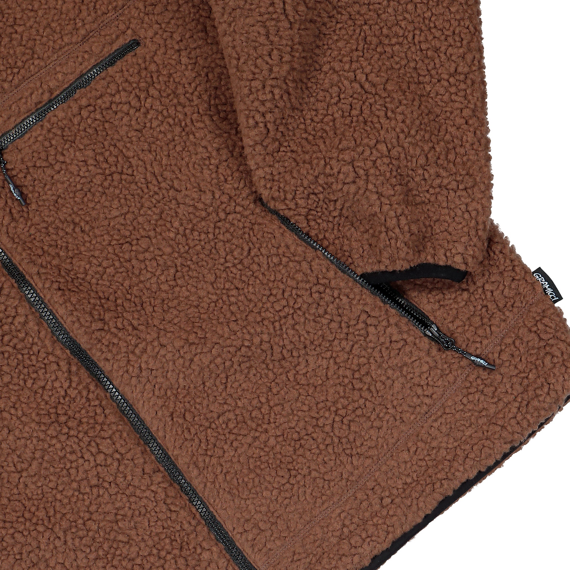 Gramicci Reversible Sherpa Jacket Dark Brown / Black Jacket G6FM-J010-Dark Brown / Black Detail View 2 | Overkill
