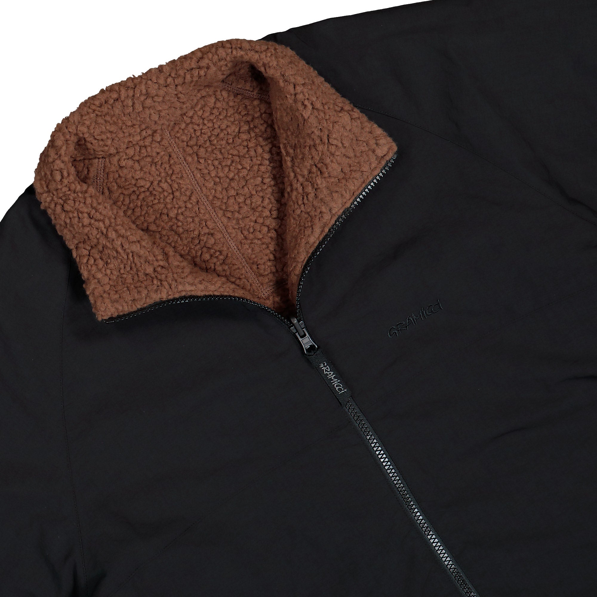 Gramicci Reversible Sherpa Jacket Dark Brown / Black Jacket G6FM-J010-Dark Brown / Black Detail View 4 | Overkill
