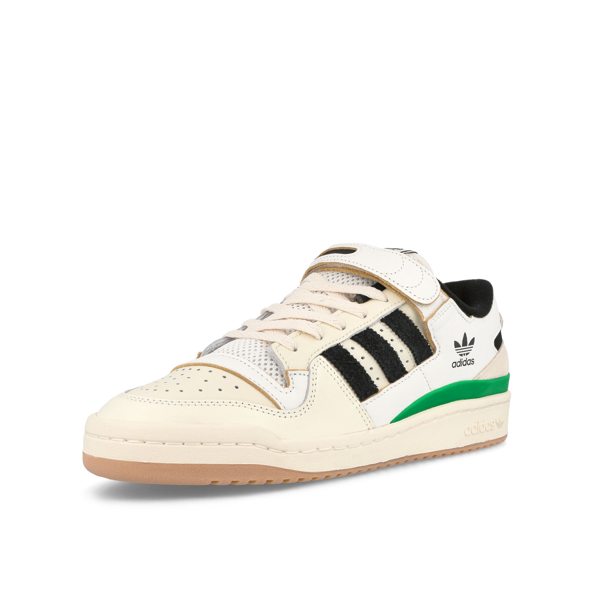 adidas forum 84 low Cream White-Core Black-Green Sneakers  Close Up | Overkill