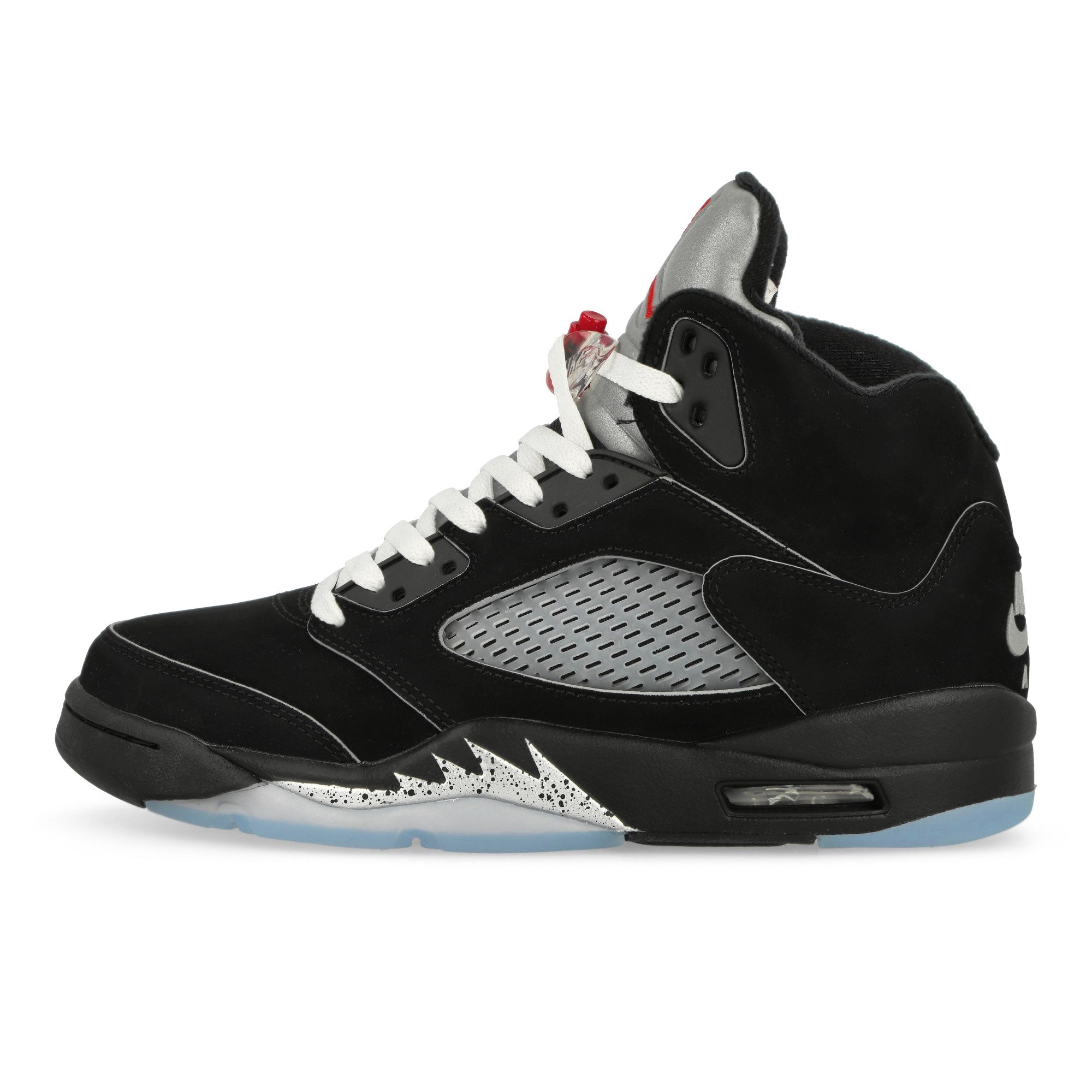 Jordan Air Jordan 5 Retro Black / White - Metallic Silver - Fire Red High Top Sneakers HF3975 001 | Overkill