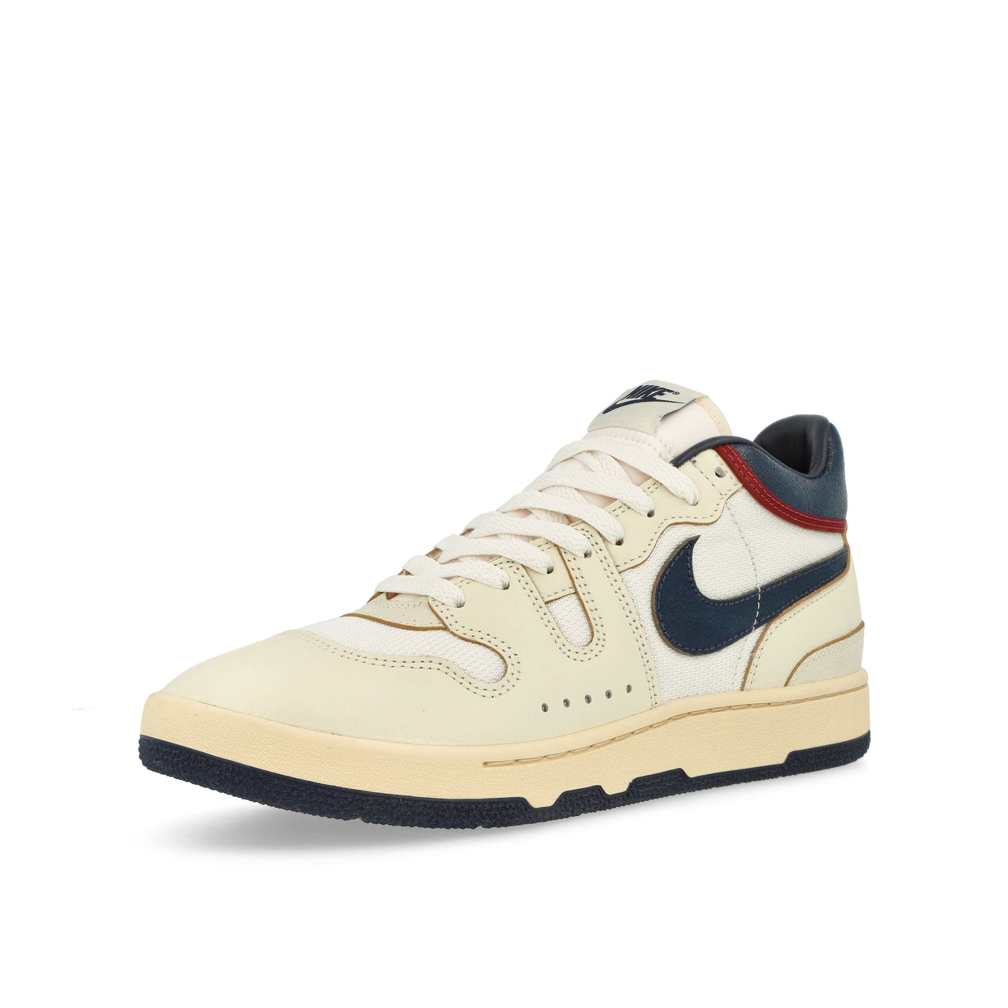Nike Attack Premium Sail / Midnight Navy - Coconut Milk Mid Top Sneakers  Close Up | Overkill