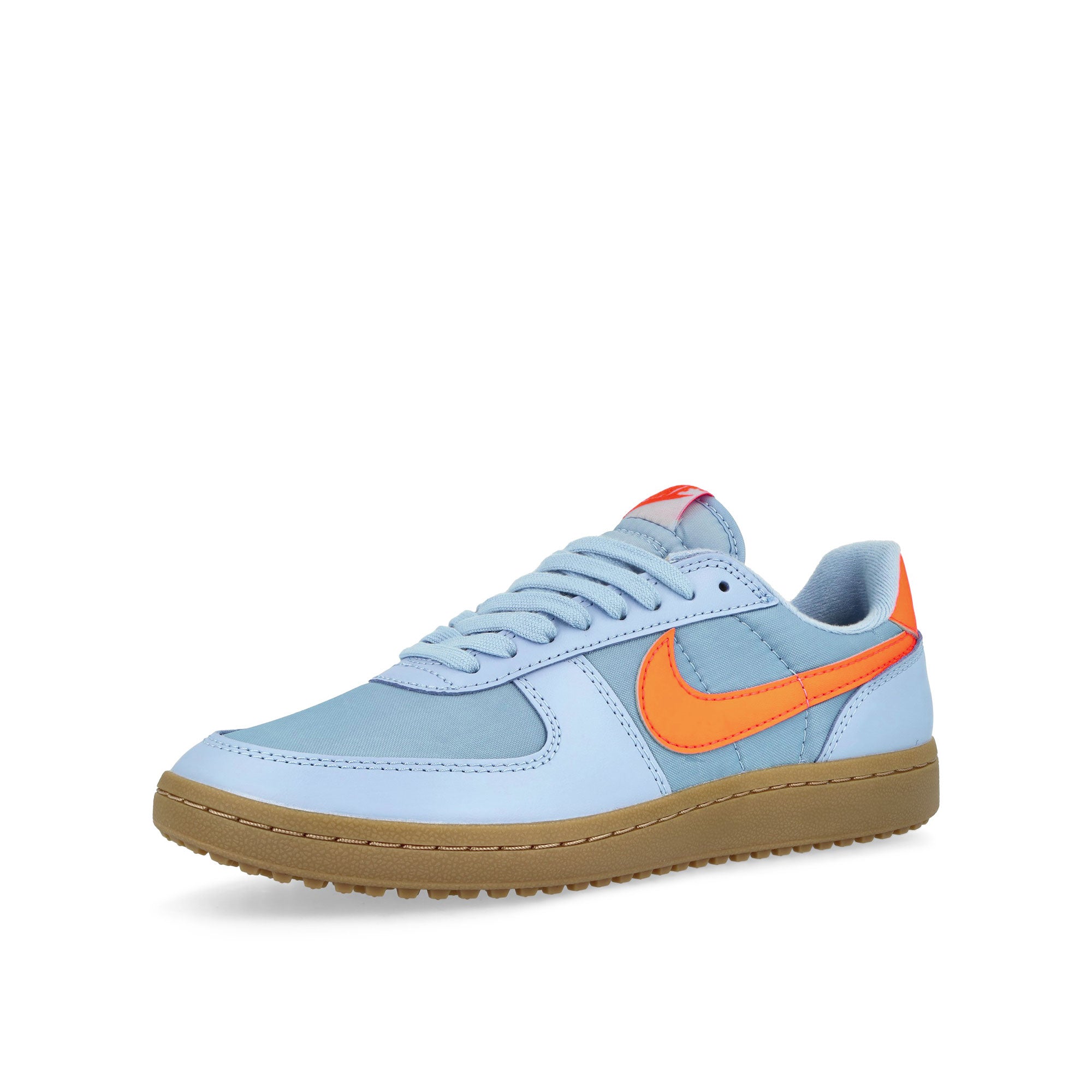 Nike Field General 82 SP Aluminum / Total Orange - Gum Light Brown Low Top Sneakers  Close Up | Overkill