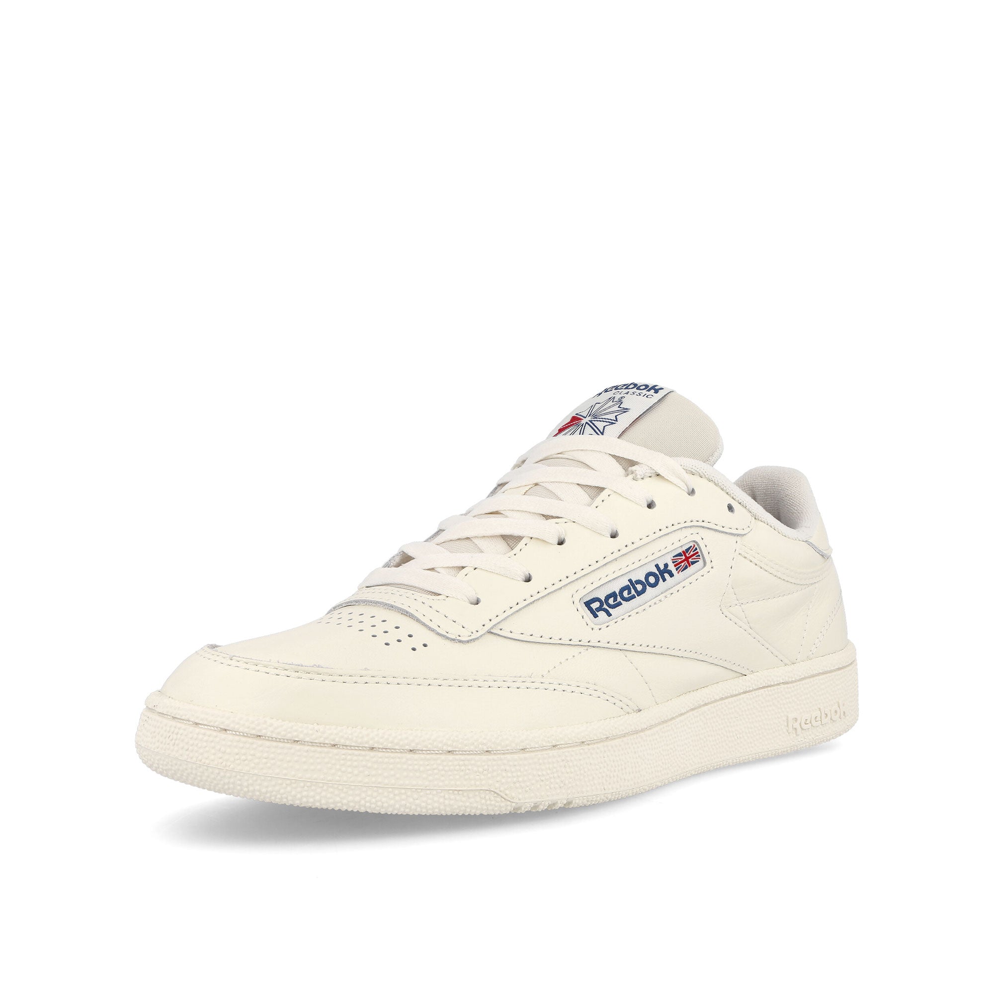 Reebok Club C 85 Chalk / Chalk / Classic Cobalt Low Top Sneakers  Close Up | Overkill