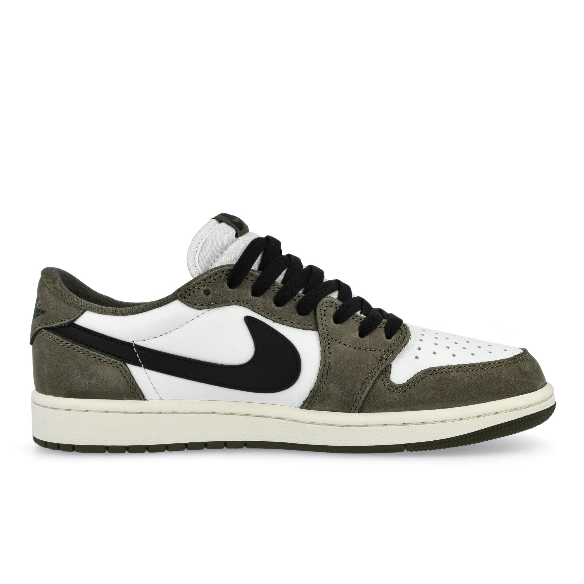 Air Jordan 1 Retro Low Medium Olive / Black - Summit White - Sail Low Top Sneakers HQ6998 200 Silhouette | Overkill