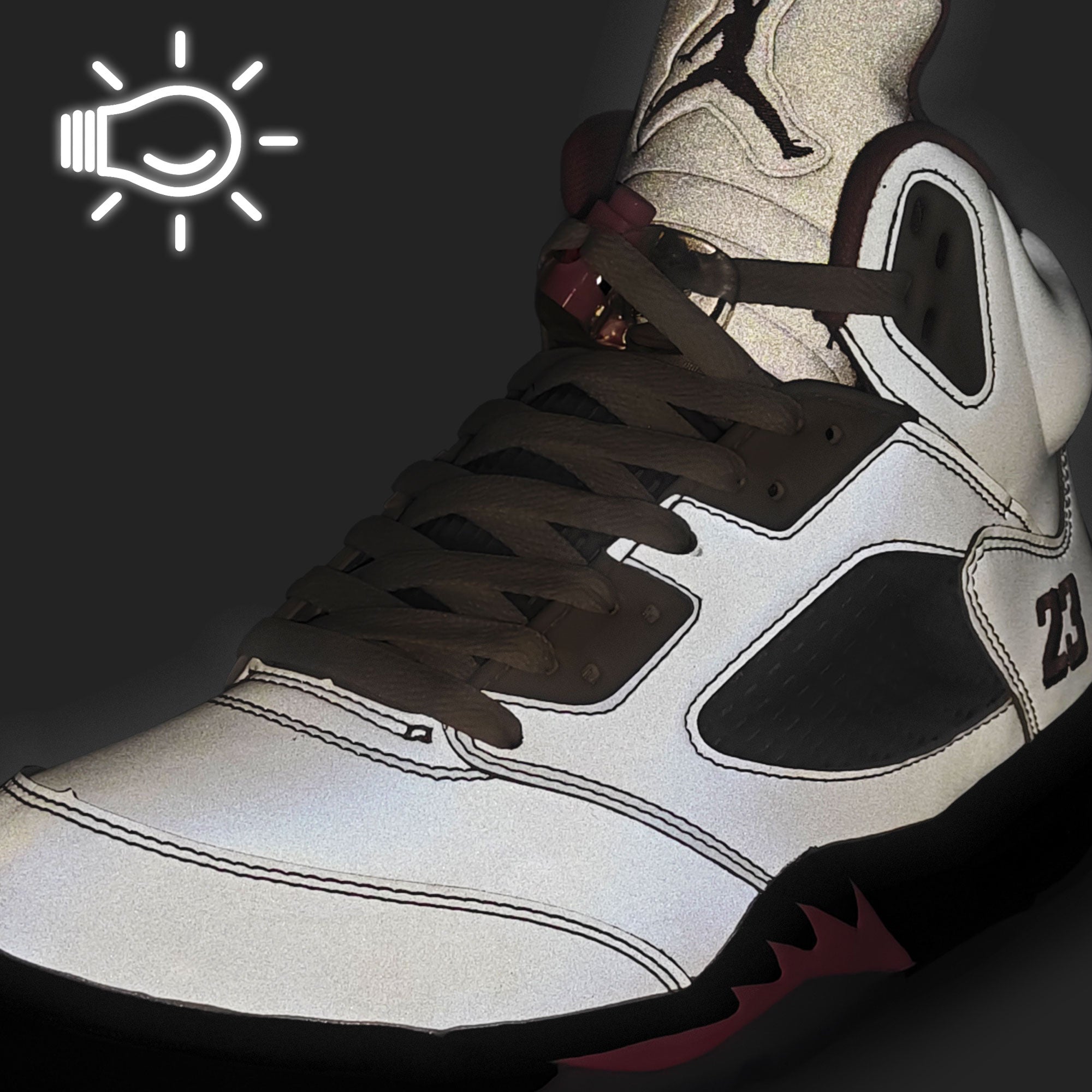 Jordan Air Jordan 5 Retro OG  White / Med Soft Pink - Black High Top Sneakers HQ7978 102 Material | Overkill
