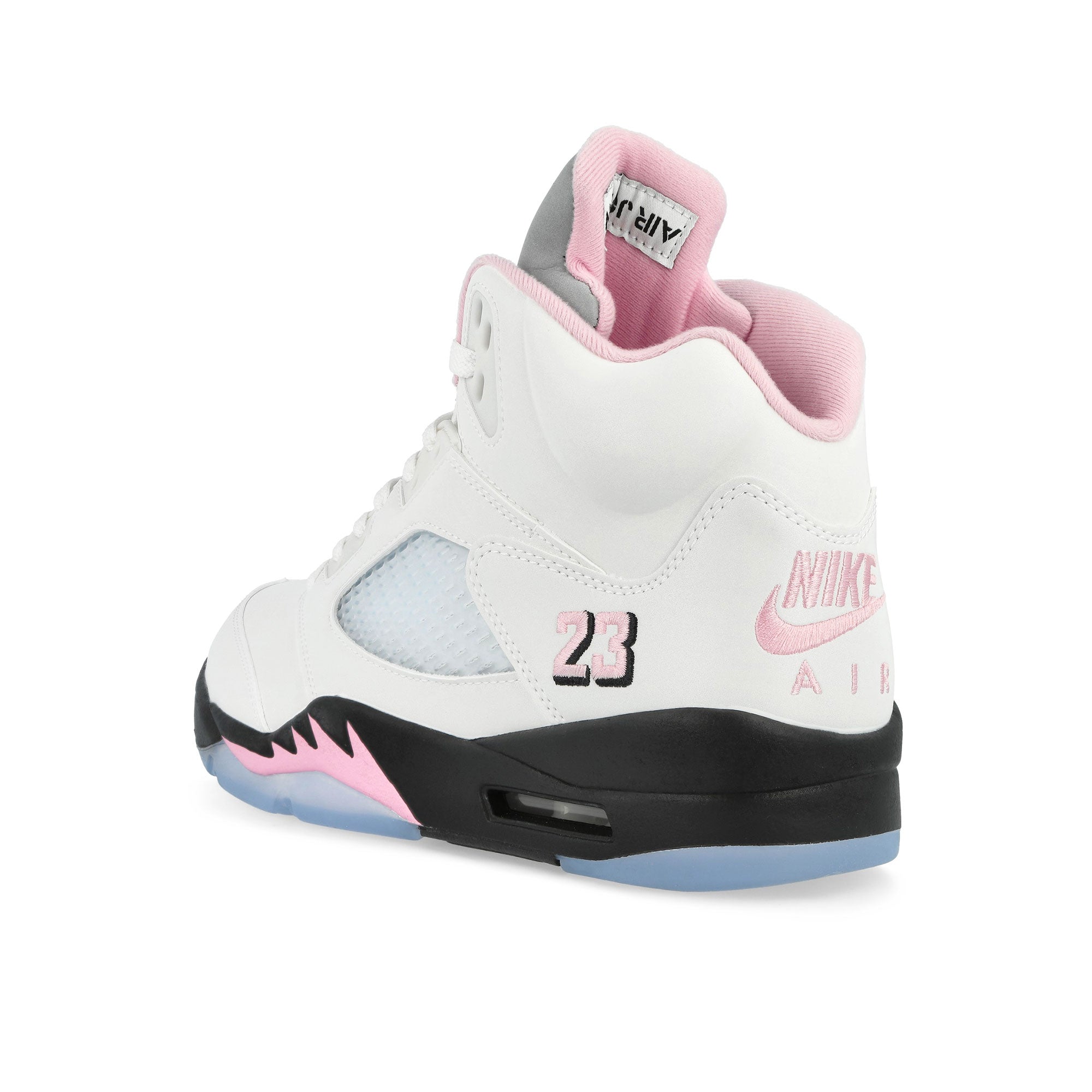 Jordan Air Jordan 5 Retro OG  White / Med Soft Pink - Black High Top Sneakers HQ7978 102 Close-up | Overkill
