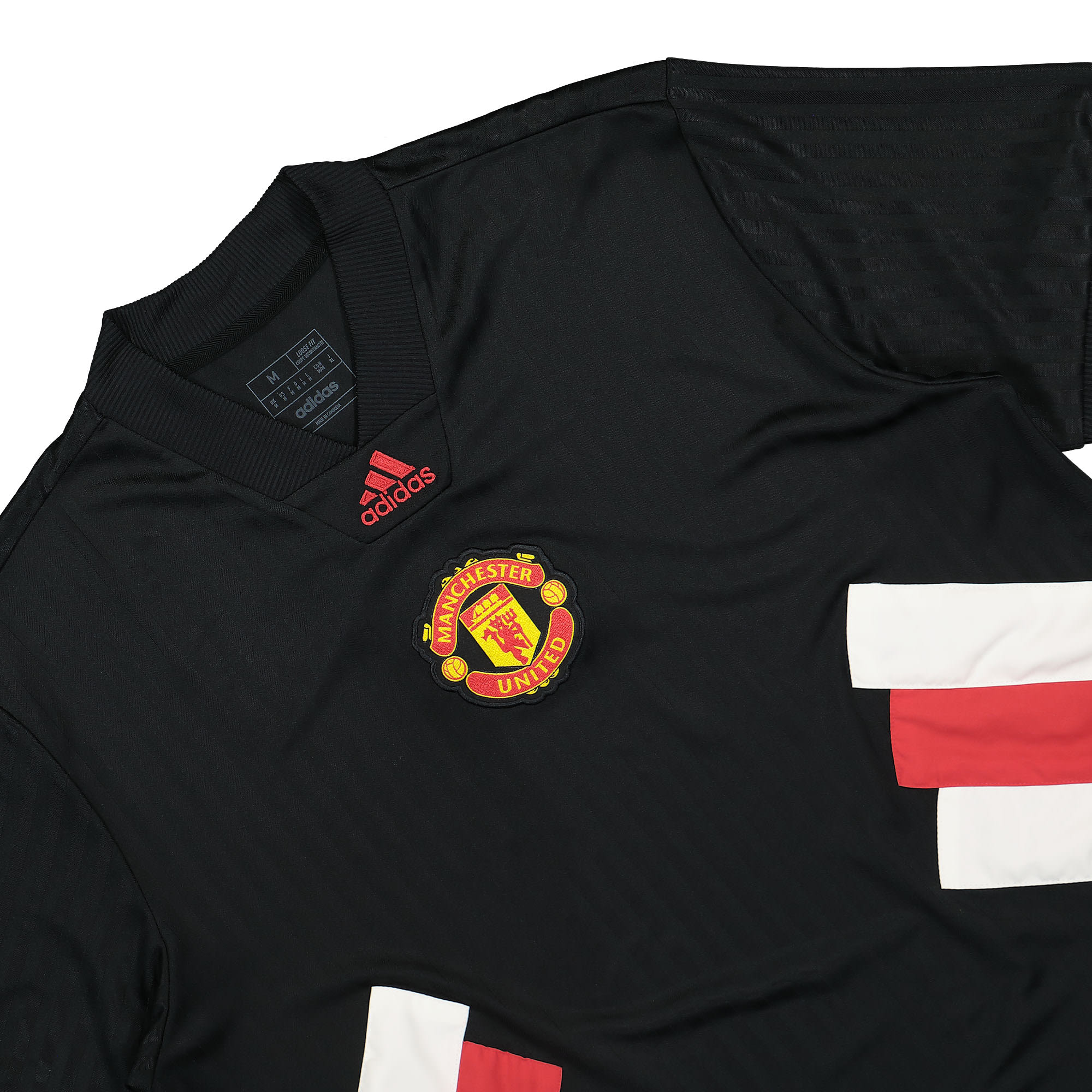 adidas Manchester United Icon Jersey Black T-Shirts Close-up | Overkill