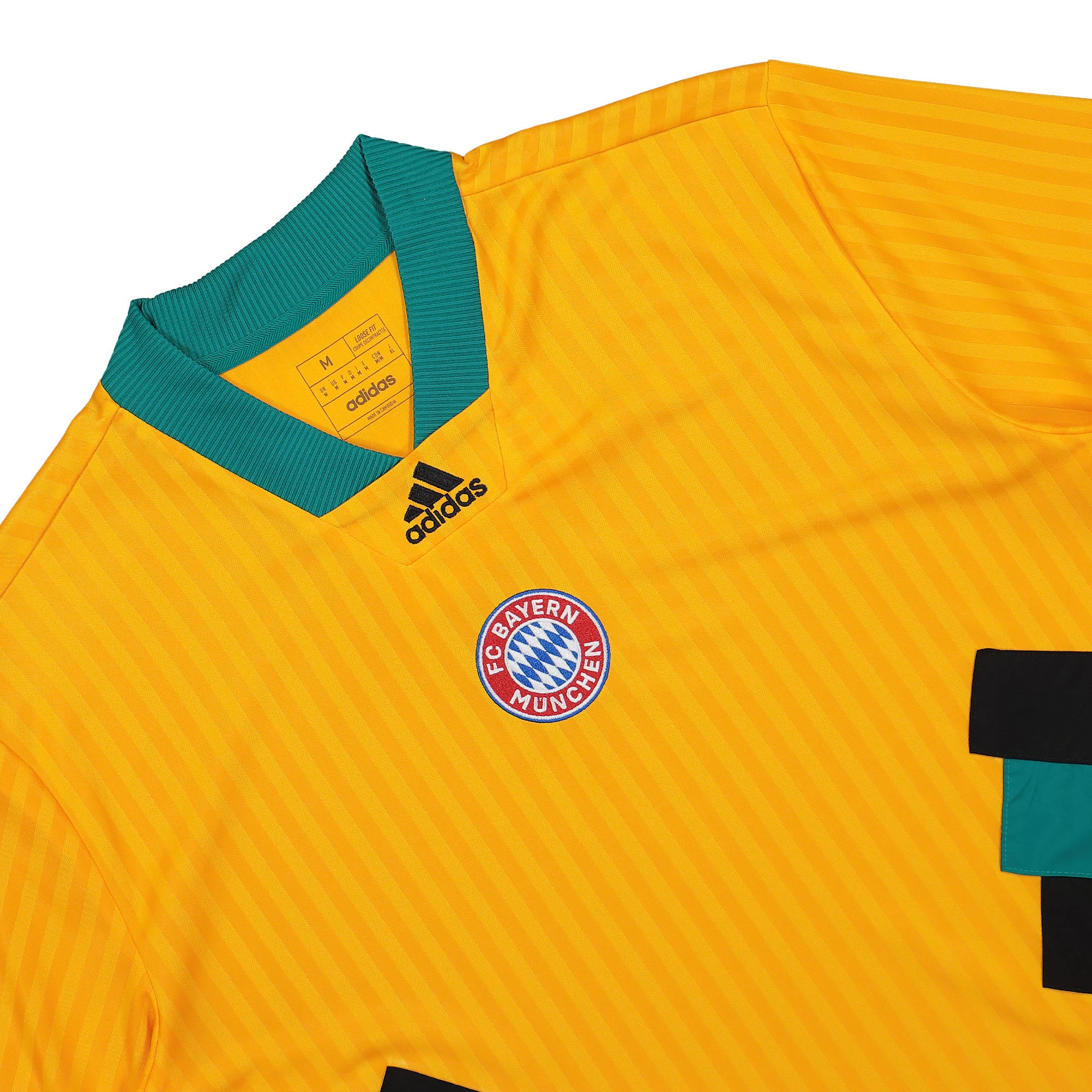 adidas FC Bayern Icon Jersey Semi Solar Gold T-Shirts Close-up | Overkill