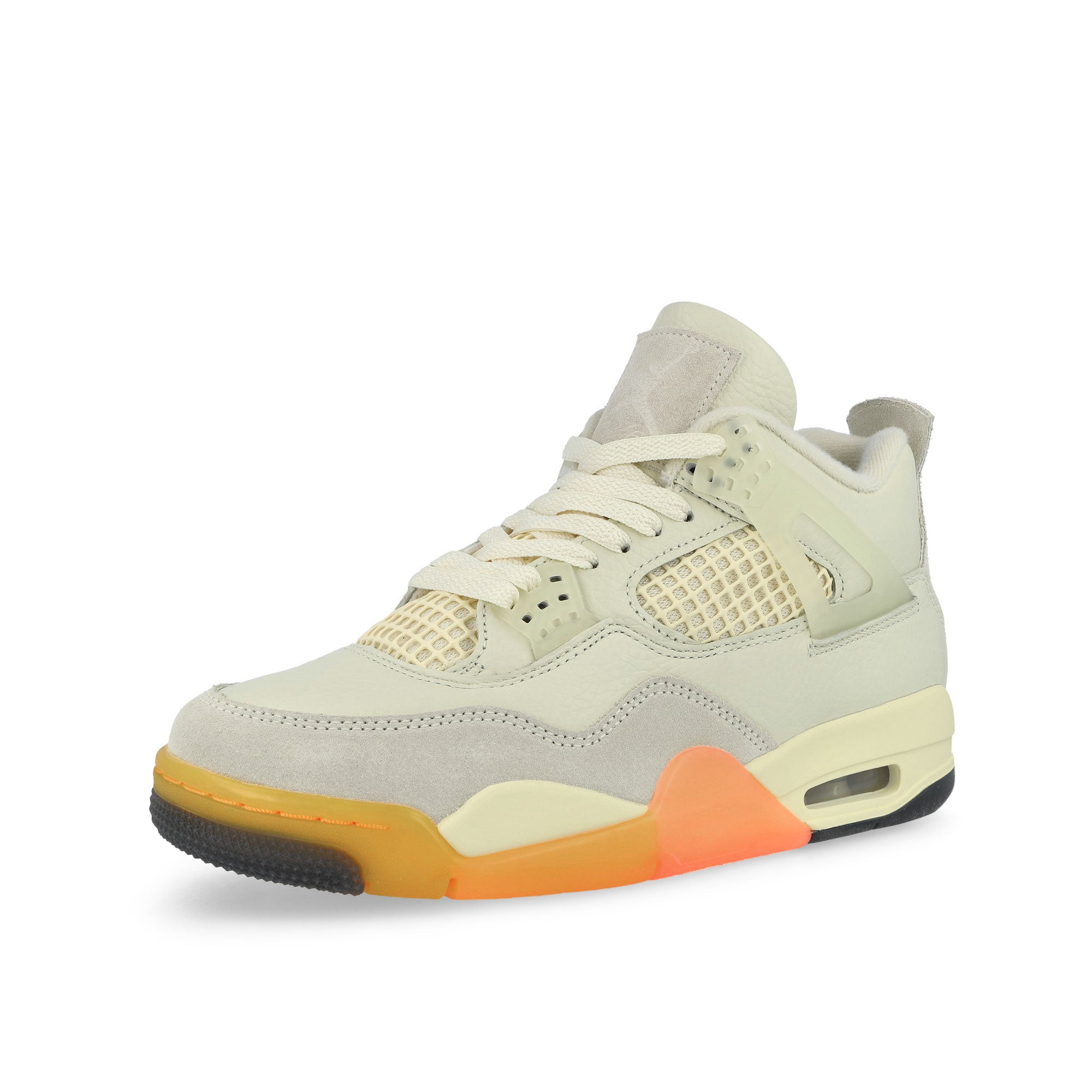 Air Jordan  4 Retro Birds of Paradise Coconut Milk / Muslin - Bright Mango Mid Top Sneakers HV0823 101 Close-up | Overkill
