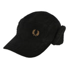 Fred Perry Corduroy Trapper Cap Black/Dark Caramel Caps HW6694-P11 | Overkill