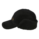 Fred Perry Corduroy Trapper Cap Black/Dark Caramel Caps Close-up | Overkill