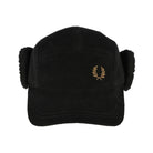 Fred Perry Corduroy Trapper Cap Black/Dark Caramel Caps Detail view 2 | Overkill