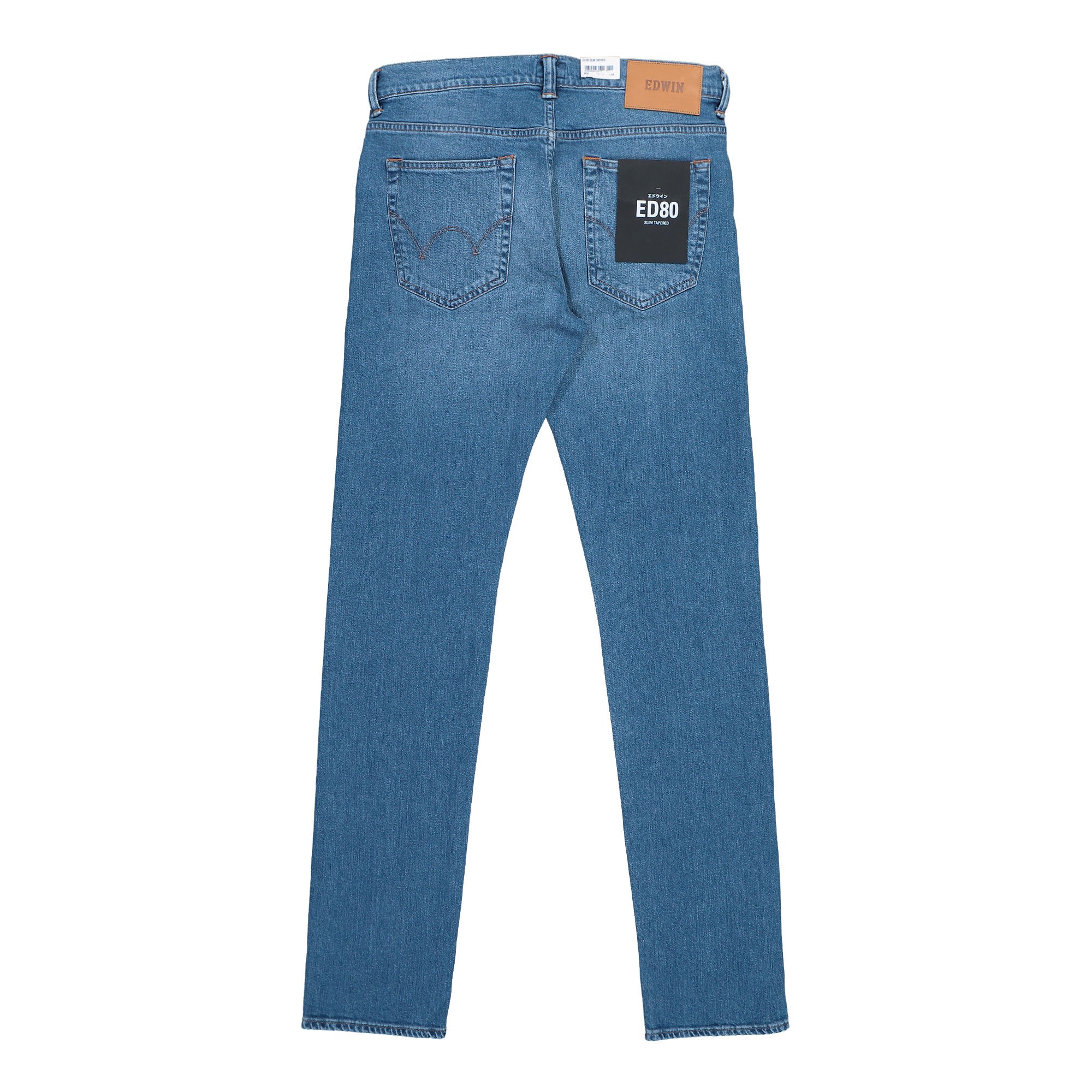 Edwin ED-80 Slim Tapered Denim Pant CS Power Blue Denim Pant I025202.F8.IF.34 Close-up | Overkill
