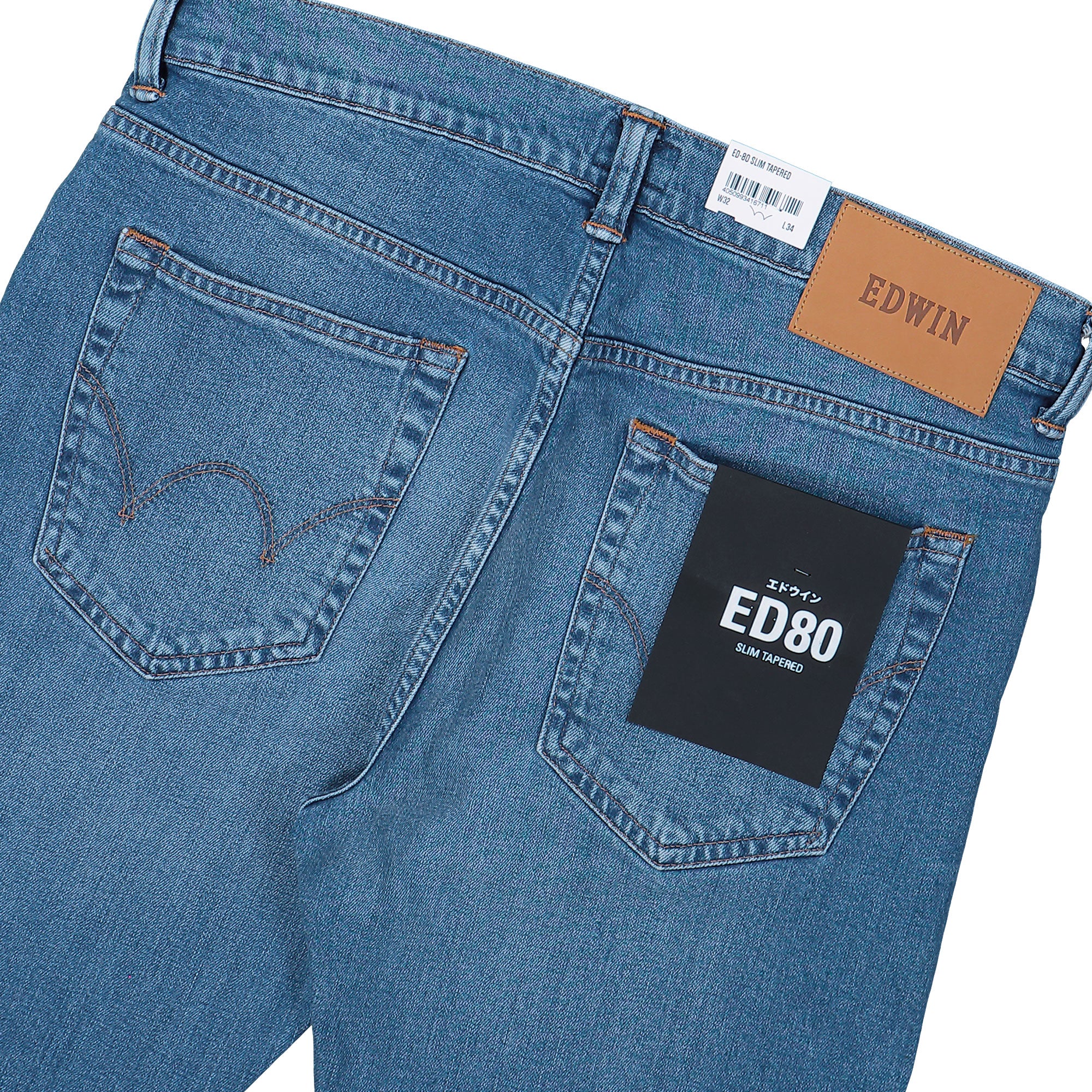 Edwin ED-80 Slim Tapered Denim Pant CS Power Blue Denim Pant I025202.F8.IF.34 Detail View 2 | Overkill

