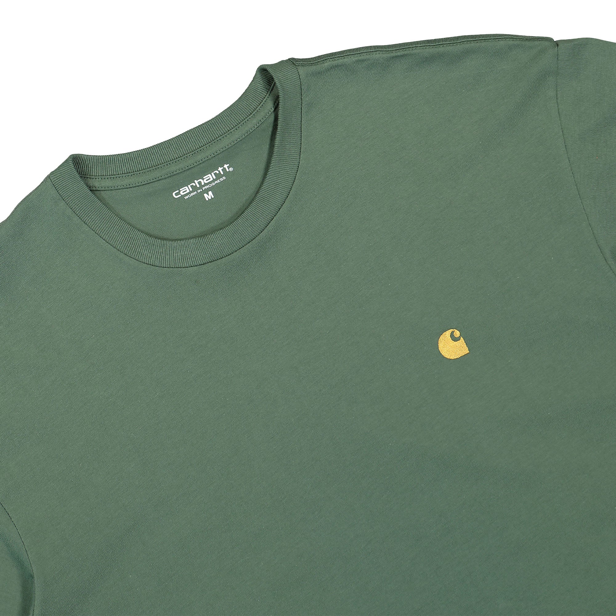 Carhartt WIP S/S Chase T-Shirt Duck Green / Gold T-Shirts Close-up | Overkill
