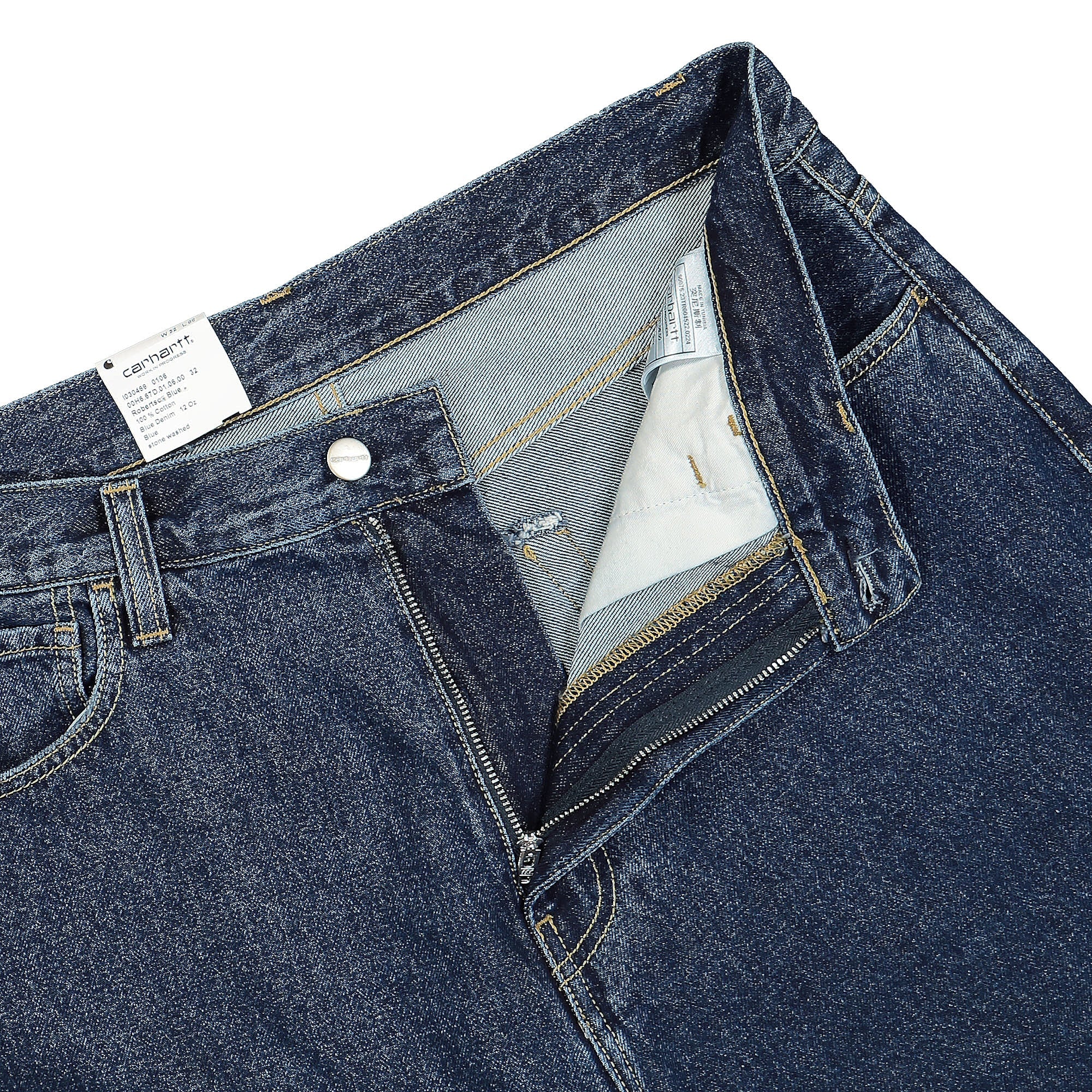Carhartt WIP Landon Short Robertson Blue Stone Washed Shorts Detailfoto | Overkill