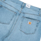 Carhartt WIP Landon Short Blue Heavy Worn Bleached Shorts I030469.01.WU.00 Detail View 2 | Overkill
