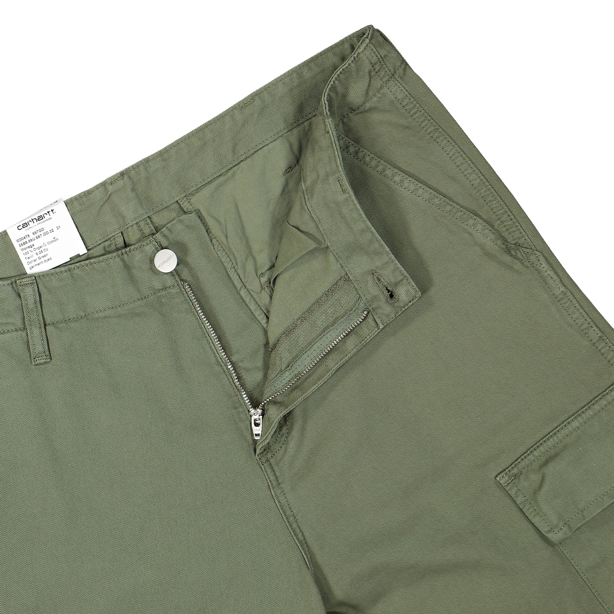 Carhartt WIP Regular Cargo Pant Dollar Green Garment Dyed Cargo Pants Detailfoto | Overkill