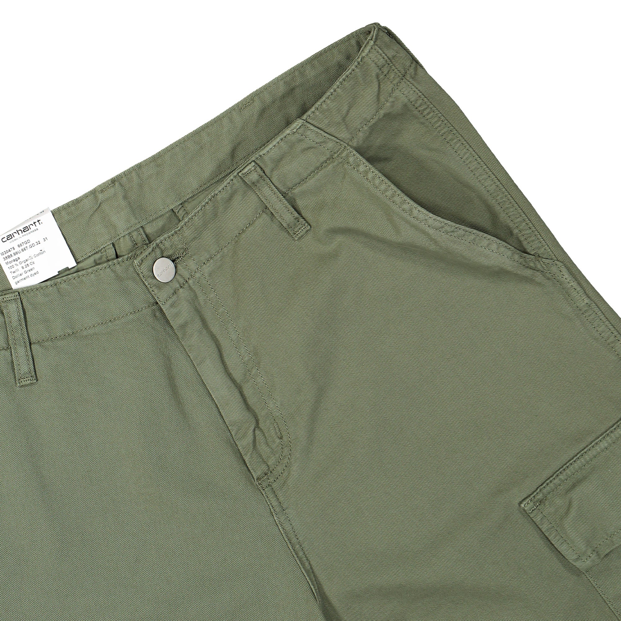 Carhartt WIP Regular Cargo Pant Dollar Green Garment Dyed Cargo Pants Detail view 1 | Overkill