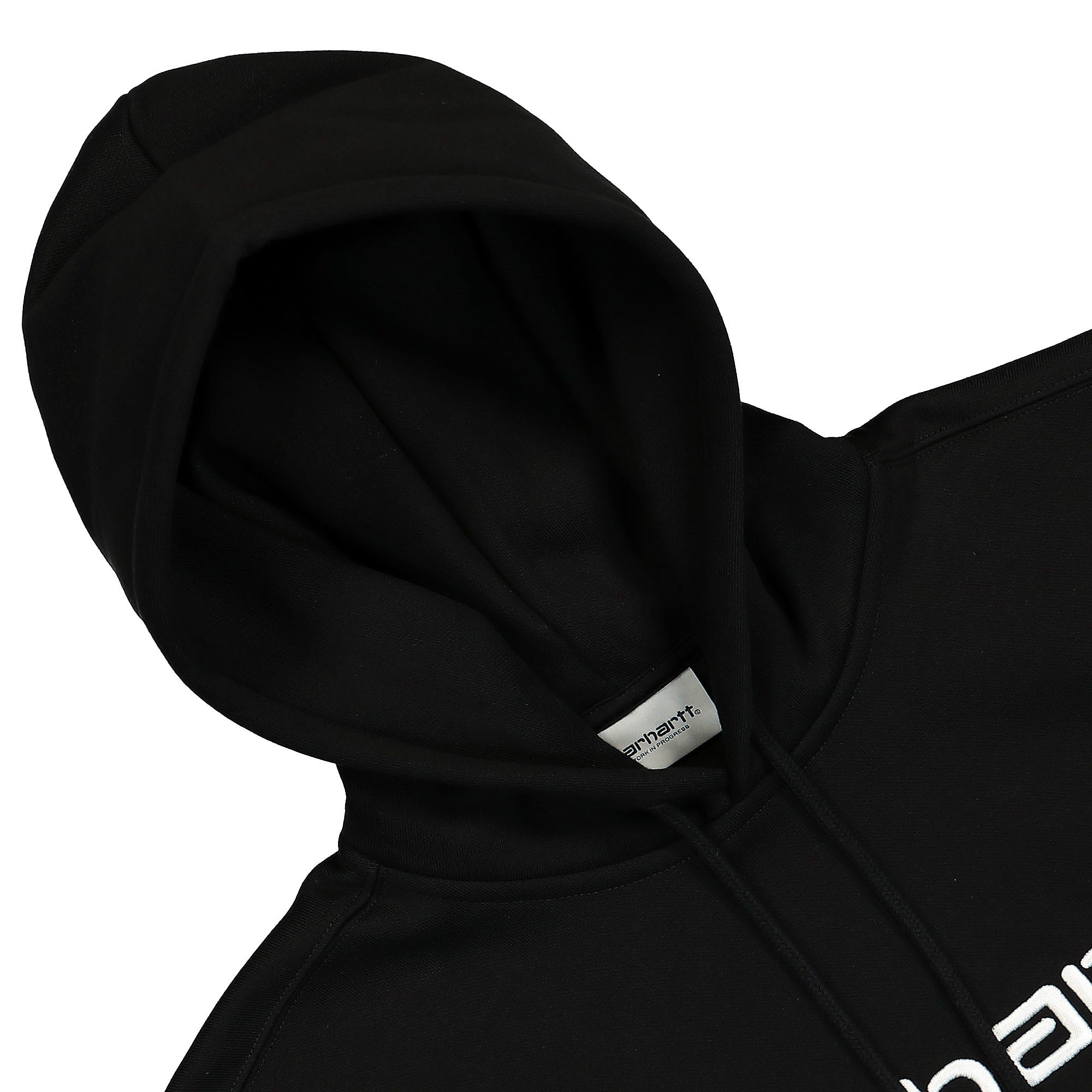 Carhartt WIP Hooded Carhartt Sweat Black / White Hoodies Close-up | Overkill