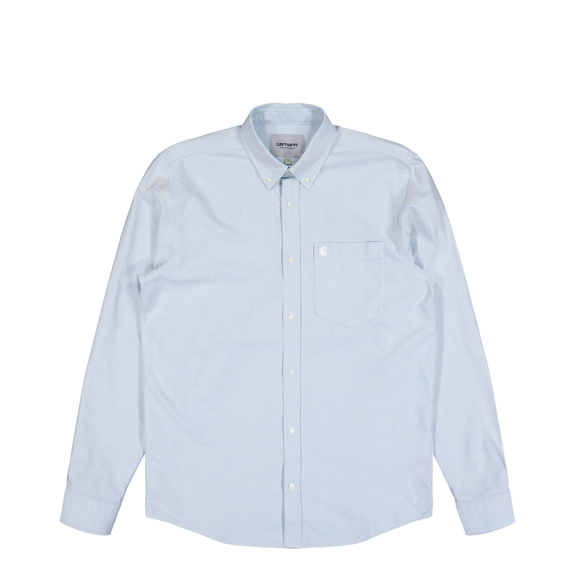 Carhartt WIP L/S C-Logo Shirt Blue Fog / White Shirts I030799.31L.XX.03 | Overkill


