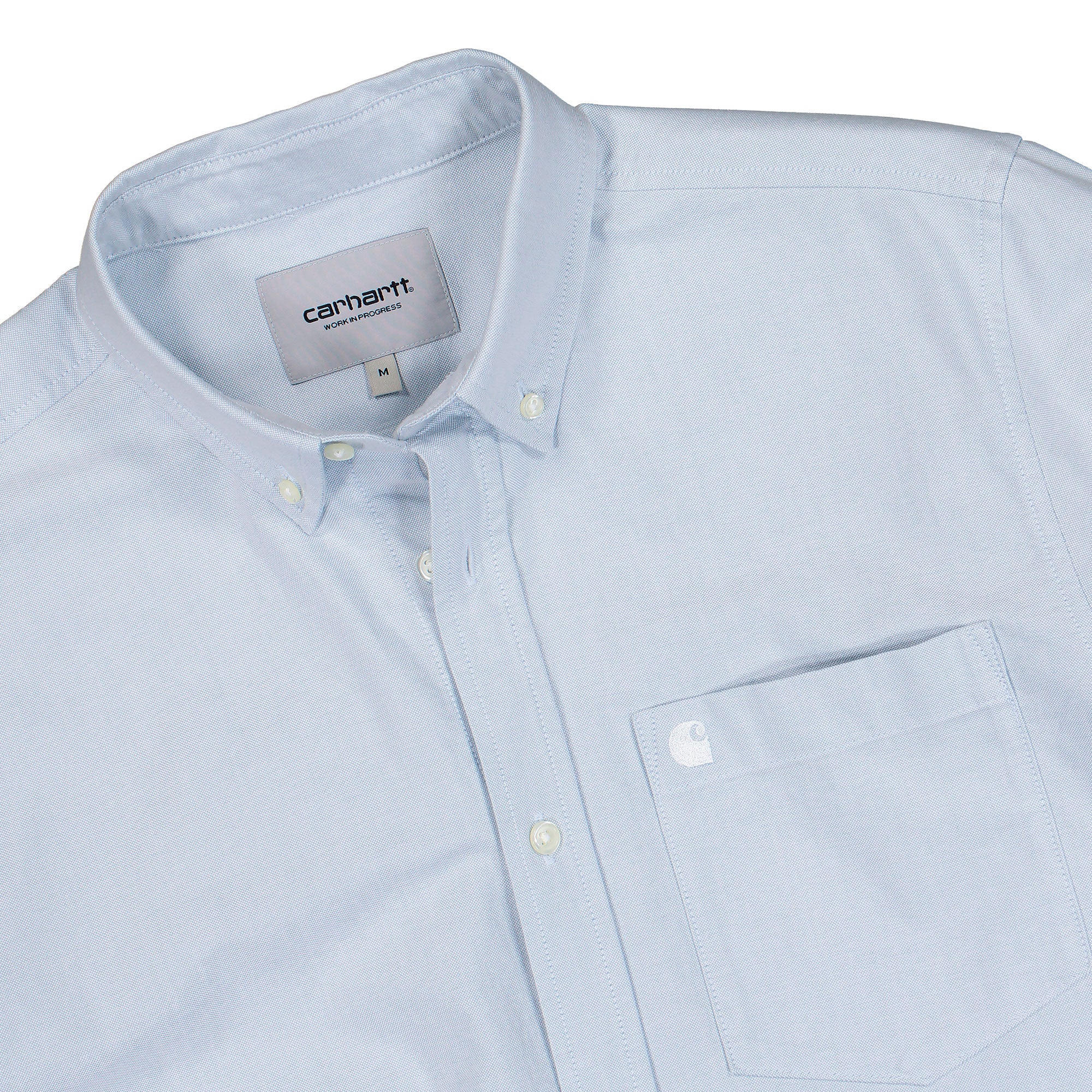 Carhartt WIP L/S C-Logo Shirt Blue Fog / White Shirts I030799.31L.XX.03 Detailfoto | Overkill
