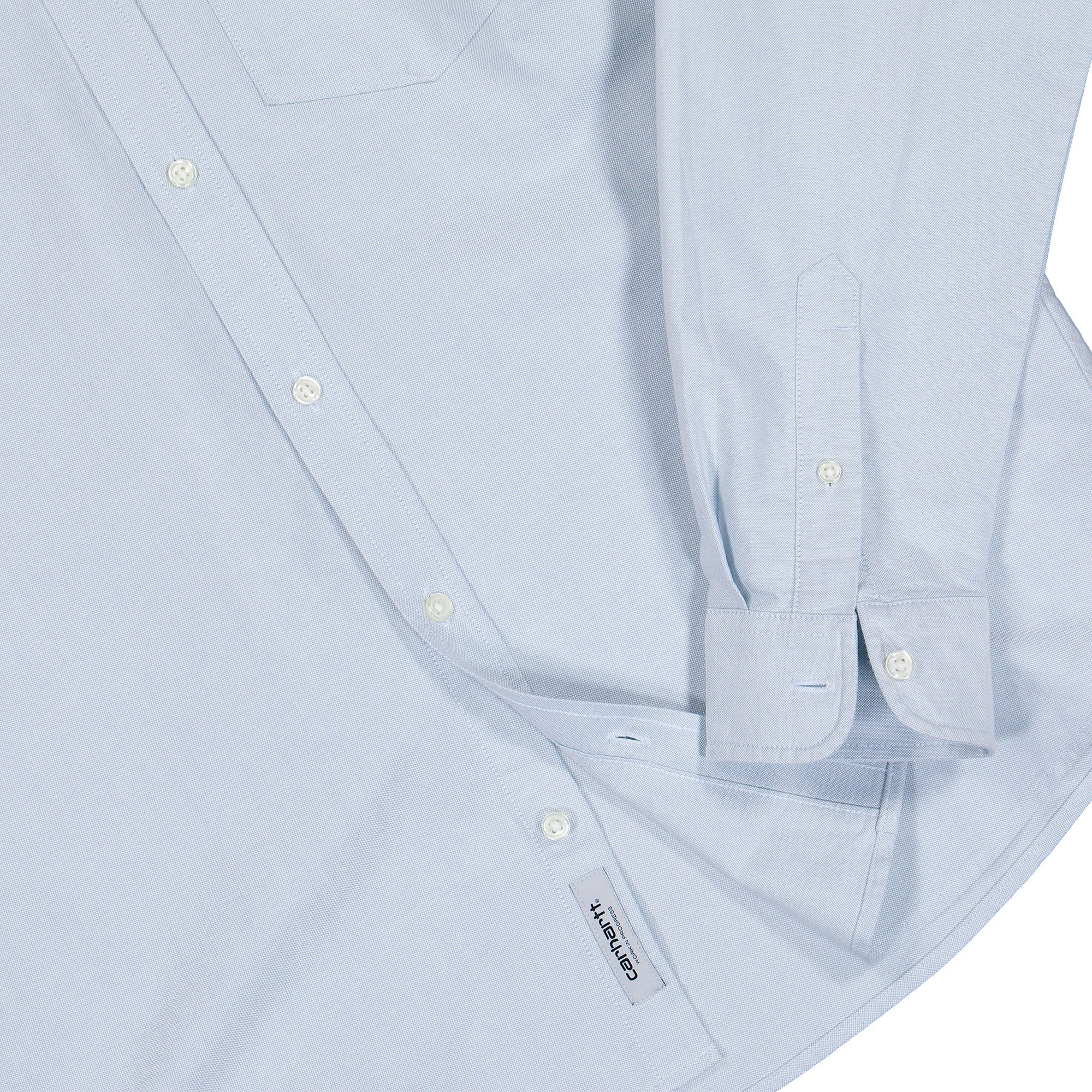 Carhartt WIP L/S C-Logo Shirt Blue Fog / White Shirts I030799.31L.XX.03 Detail View 1 | Overkill

