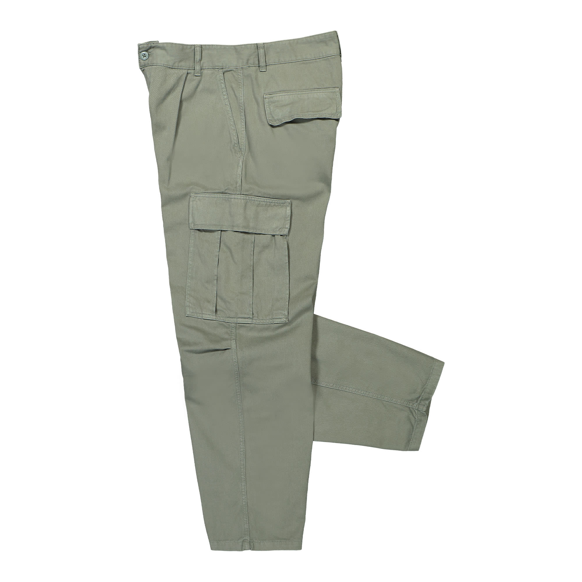 Carhartt WIP Cole Cargo Pant Smoke Green Garment Dyed Cargo Pants Close-up | Overkill