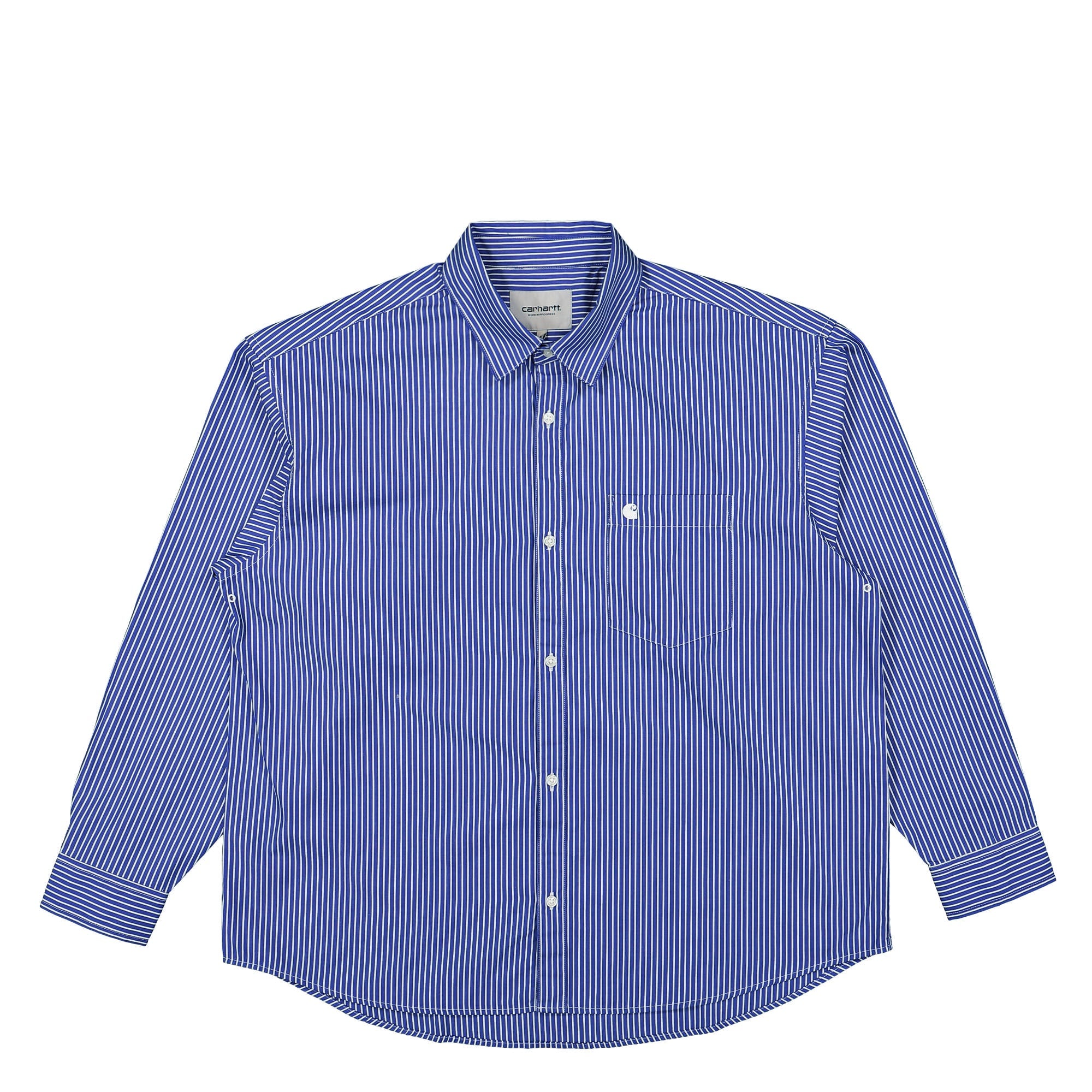 Carhartt WIP L/S Drake Shirt Drake Stripe, Lazurite / White Shirts I031452.1H1.XX.03 | Overkill