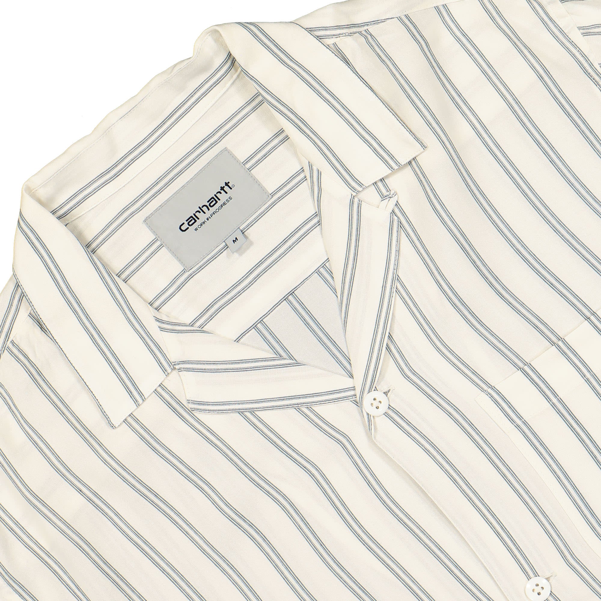 Carhartt WIP S/S Reyes Shirt Reyes Stripe , Wax , Black T-Shirts Close-up | Overkill
