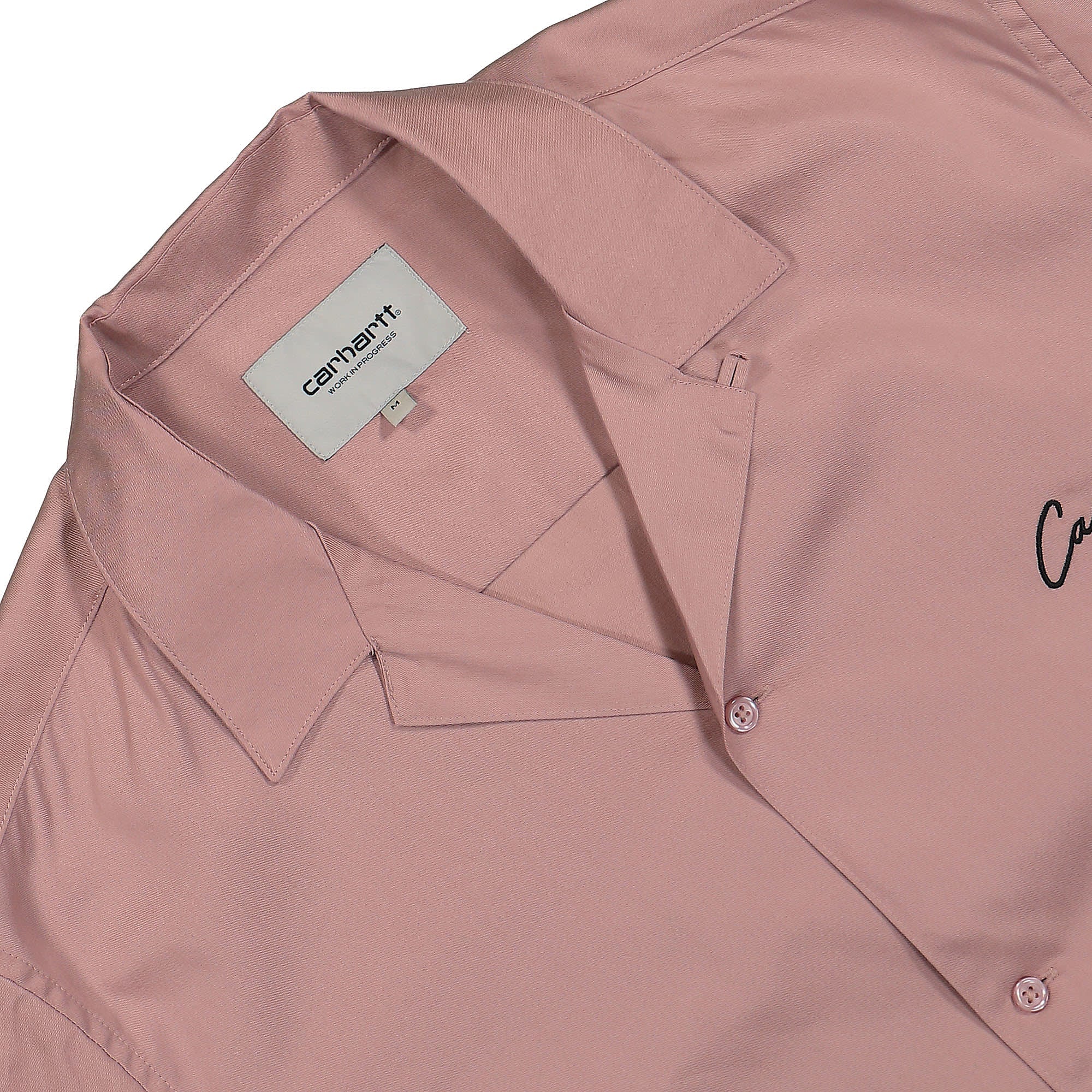 Carhartt WIP S/S Delray Shirt Glassy Pink / Black Shirts Close-up | Overkill
