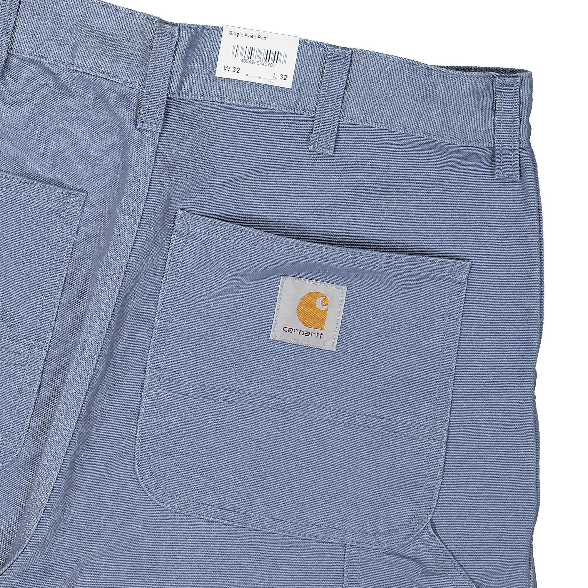 Carhartt WIP Single Knee Pant Dearborn Bay Blue Aged Canvas Casual Pants Detail view 1 | Overkill