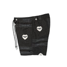 Carhartt WIP Slater Swim Trunks Heart Bandana Print / Black Swimwear Close-up | Overkill