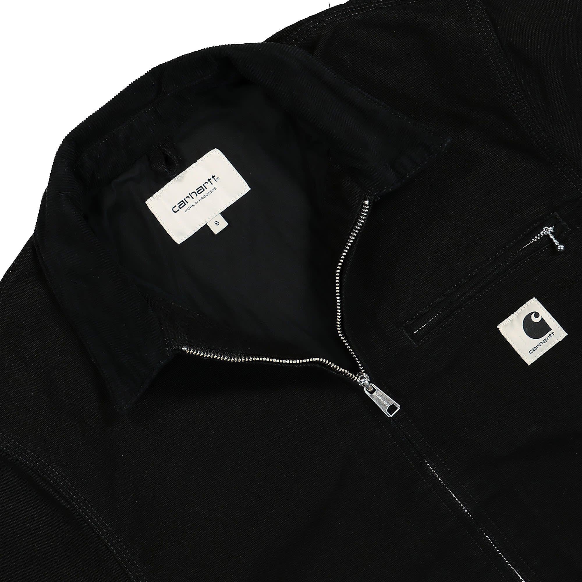 Carhartt WIP W OG Detroit Jacket Dearborn Black / Black Rinsed Jackets Close-up | Overkill
